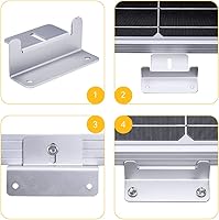 Vista 6 de BougeRV Soporte z de montaje para panel solar de 100 W, 150 W, 200 W, 300 W, soporte para RV, techo, barco, fuera de la red, juego de 4
