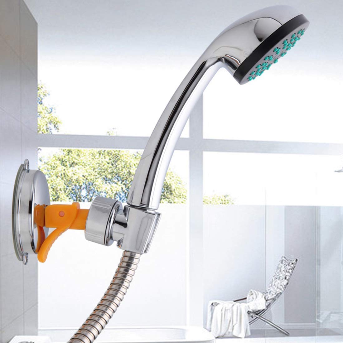 AKAZI Verstellbarer Duschkopfhalter Universal-Rotationsbad Duschkopfständer Wandhalterung Badezimmerwerkzeugzubehör (Color : D) (D)