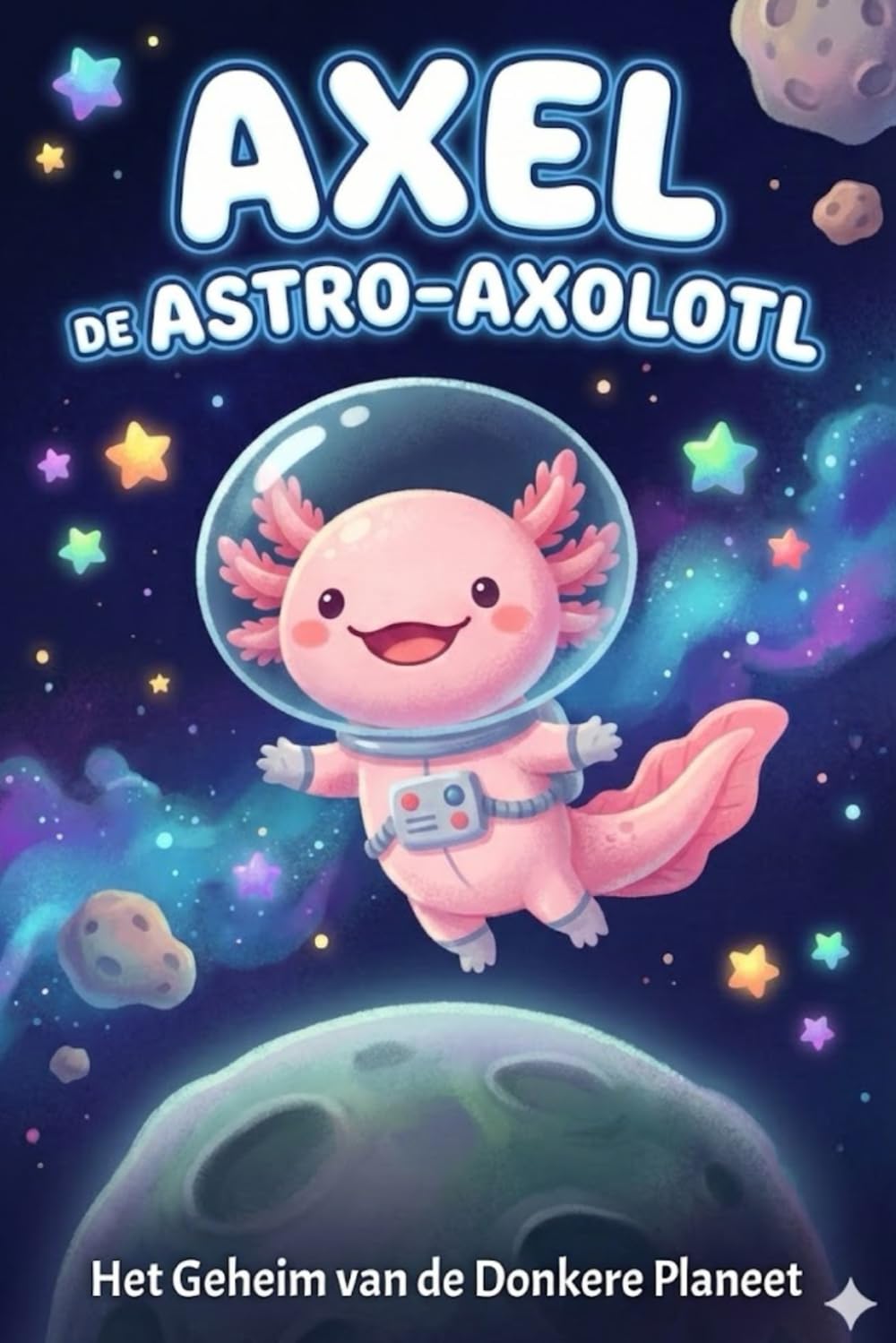 Axel de Astro-Axolotl: Het Geheim van de Donkere Planeet: Een ruimteverhaal over moed en bang zijn in het donker voor kinderen (4-7 jaar)