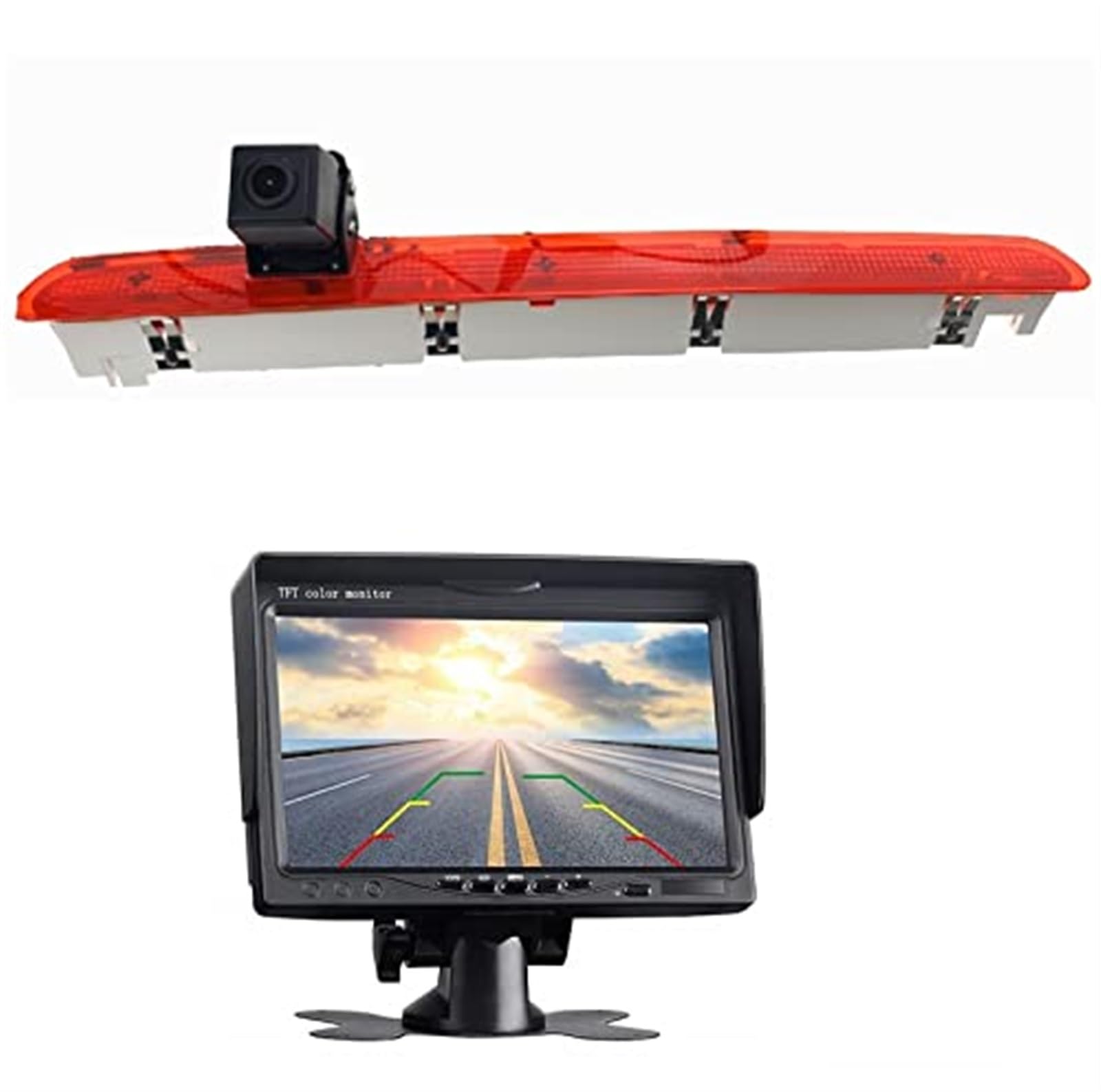 Kamera HD 720P 3. światło hamowania Światła stopu + 7 monitorów Transporter T6, do Multivan, 2016-2019 światła drzwi podnośnika Kamera tylnego światła stopu samochodu
