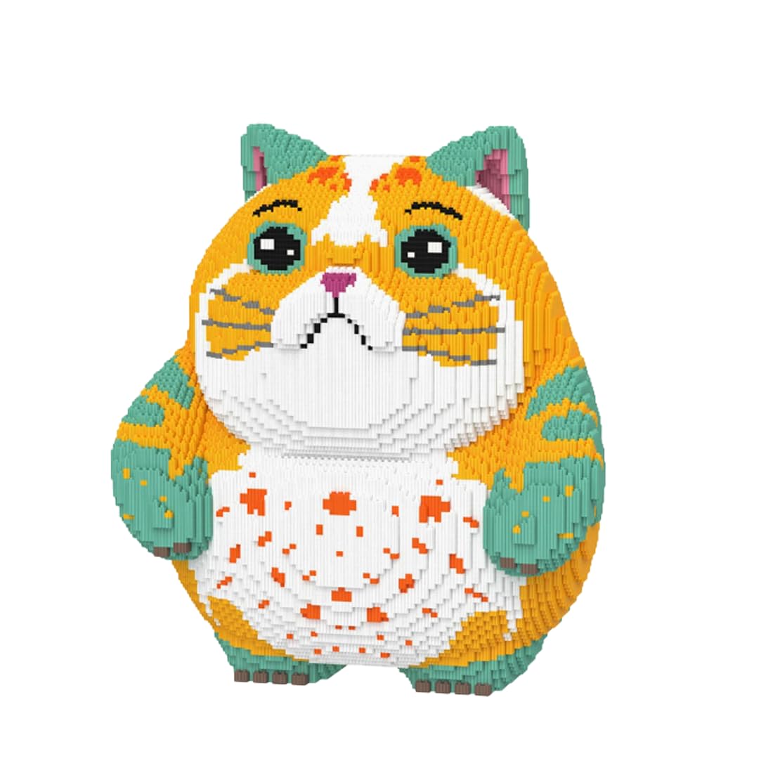KeKeDuo Mikro Bausteine Sets, Klemmbausteine 54CM Hoch Katze Modellbausatz, DIY Mini Bricks Tier Sparschwein Bauset Kreative Konstruktionsspielzeug Geschenke für Teenager und Erwachsene (Dicke Katze)