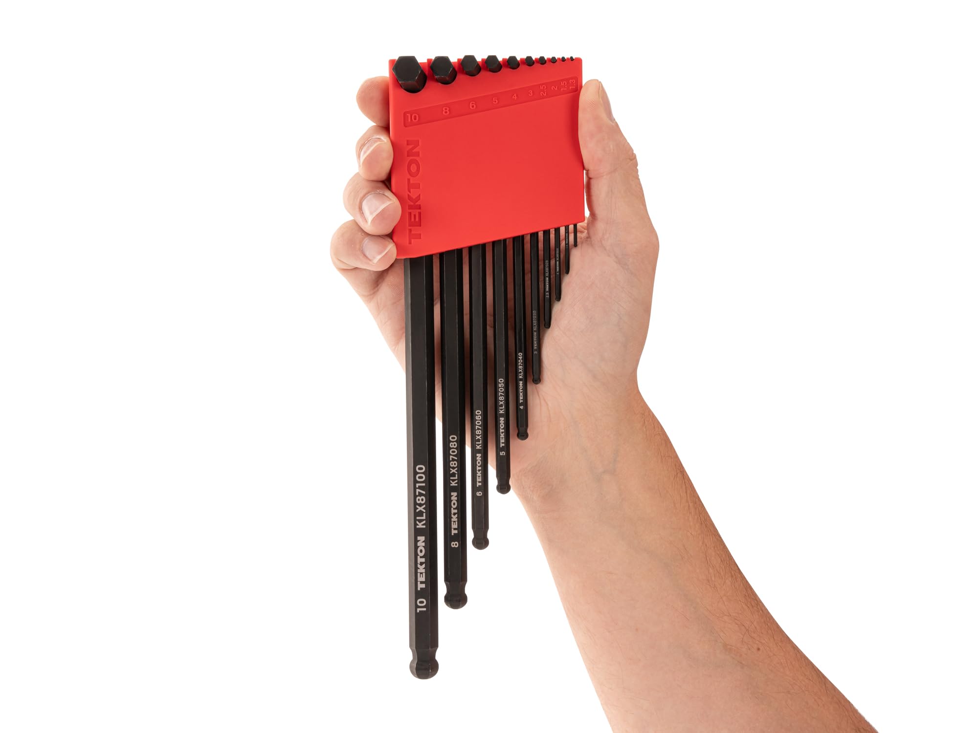 TEKTON KLX91313 Zestaw kluczy imbusowych z krótkim ramieniem, 23-częściowy (0,050-3/20.3 cm, 1.3-10 mm) | KLX91313