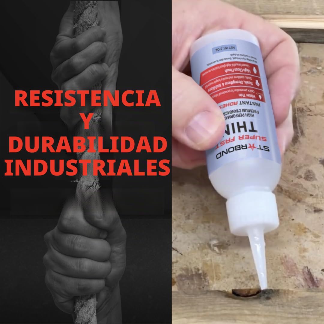 STARBOND Súper pegamento de cianoacrilato (CA) de grado premium por - KIT de recarga completo de 16 OZ (453 gramos) - Adhesivo de viscosidad súper rápido y delgado de 2 CPS para torneado de madera