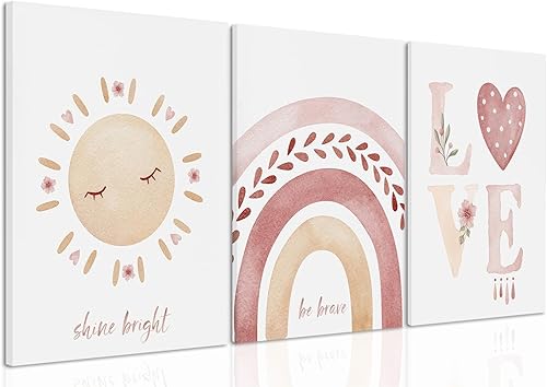 Miniatura 11 de HNNXAR Póster de pared para cuarto de bebé, juego de 3 cuadros para habitación de bebés, niños y niñas, decoración de pared, selva, safari, león,