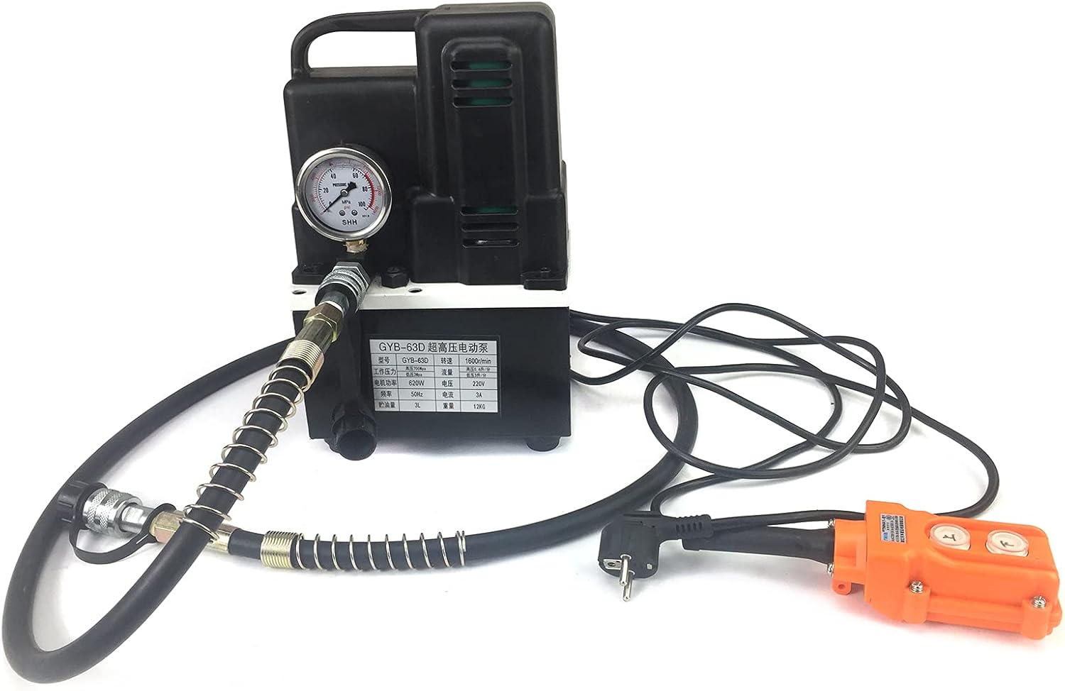 High Pressure Hydraulic Oil Electric Pump, 1.2KW 3700r/min