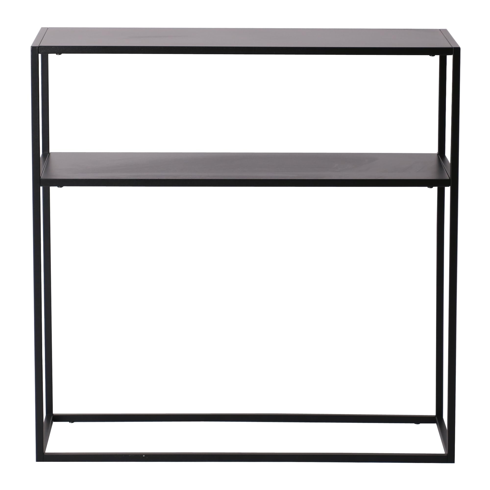 [en.casa] Table Console pour Entrée Salon Couloir Cuisine Table d'Appoint Meuble d'Entrée avec Surface de Rangement Métal 80 x 80 x 30 cm Noir