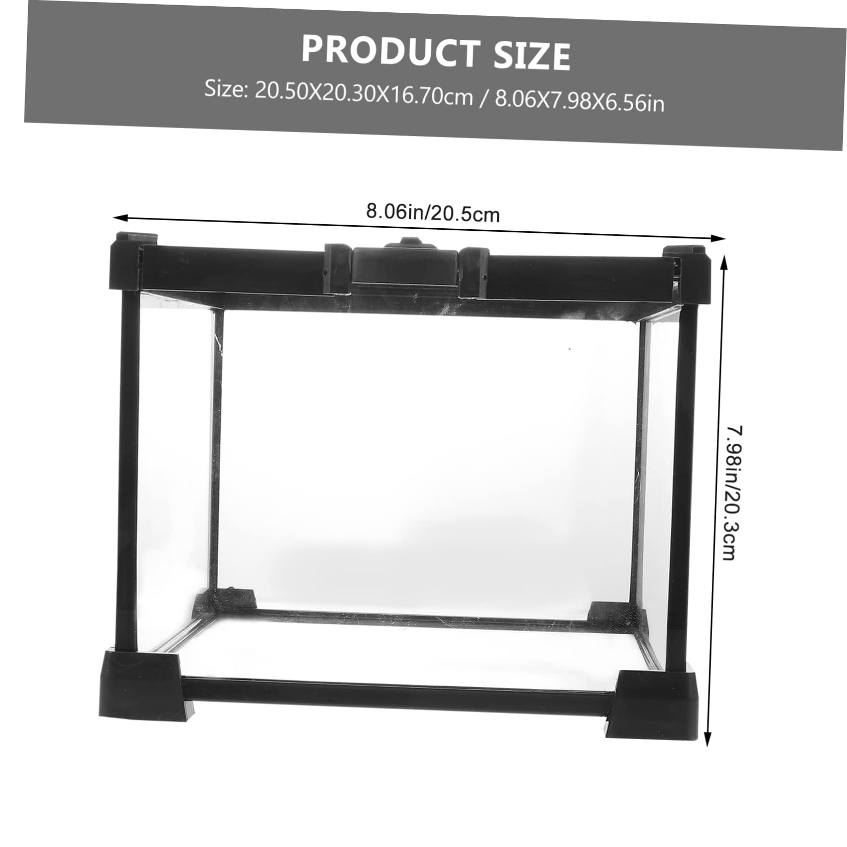 Caja de Reptiles con Ventilación Estable, Ligera, 1 Juego | Plástico, Metal y Cristal, Uso Exterior, para Serpientes y Cangrejos Ermitaños