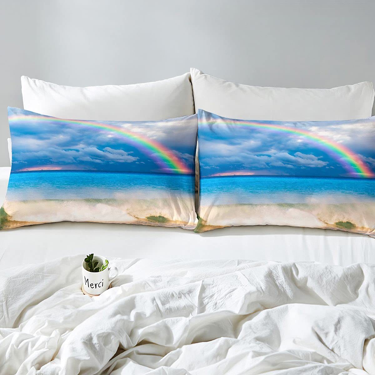 Letto per bambini 80x160 cm bianco-naturale in legno con sponde | Maisons du Monde