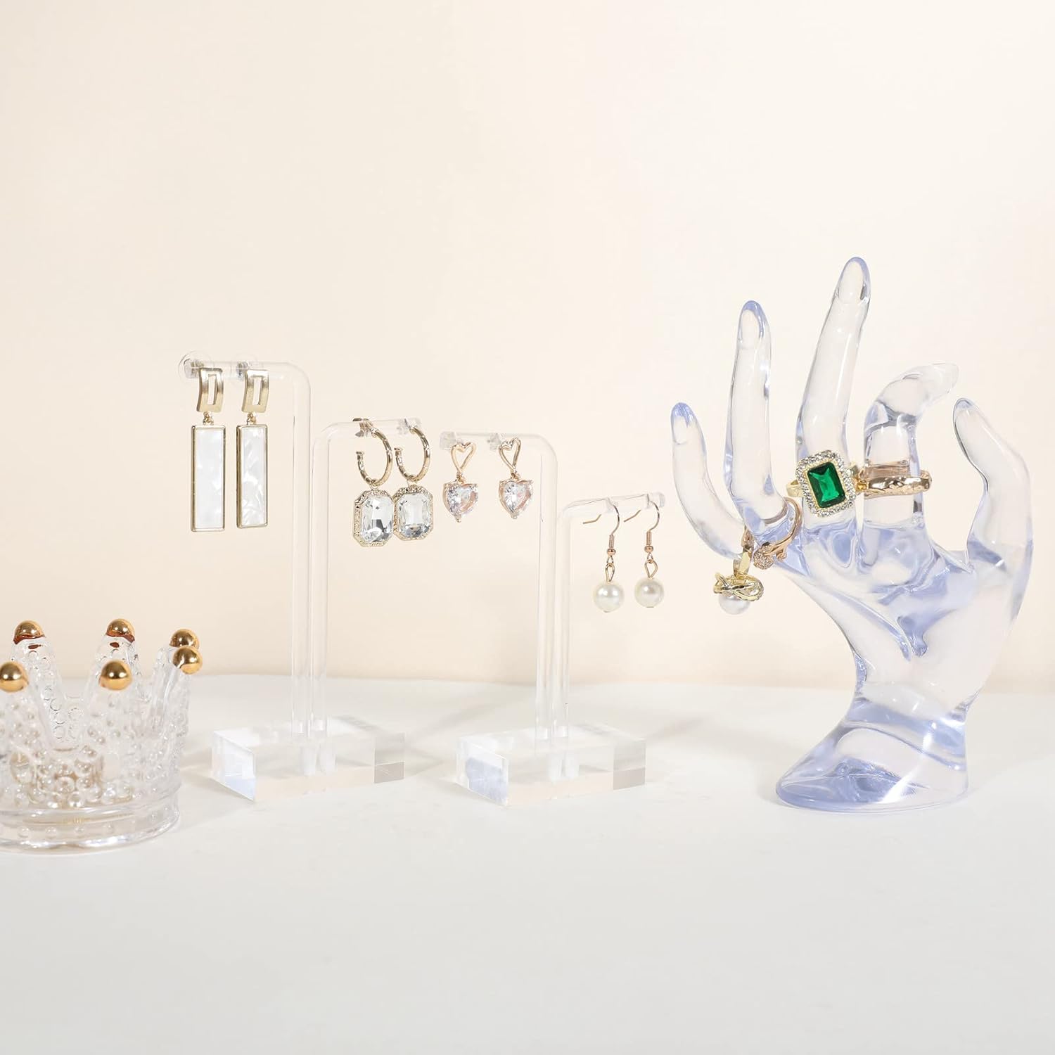2pcs Acrylic earring display stands for selling, Clear earring holder organizer, transparent L bar earring hangers mini stand【Clear Acrylic Earring L Stand-2pcs 】