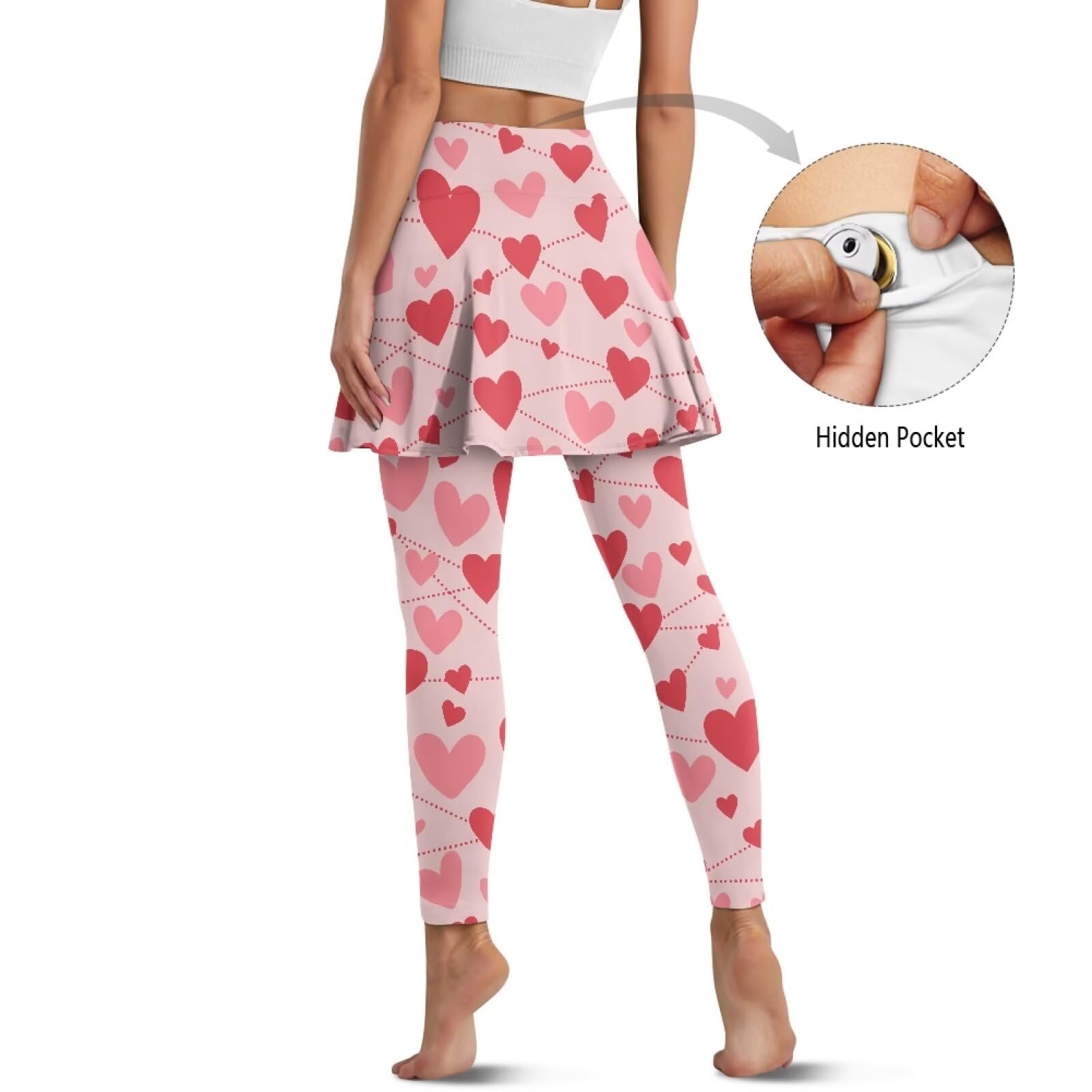 Biyejit Faldas con pantalones de yoga para mujer, falda de tenis de cintura alta con leggings, falda elástica 2 en 1, falda de tenis de golf, tallas XS a 3XL