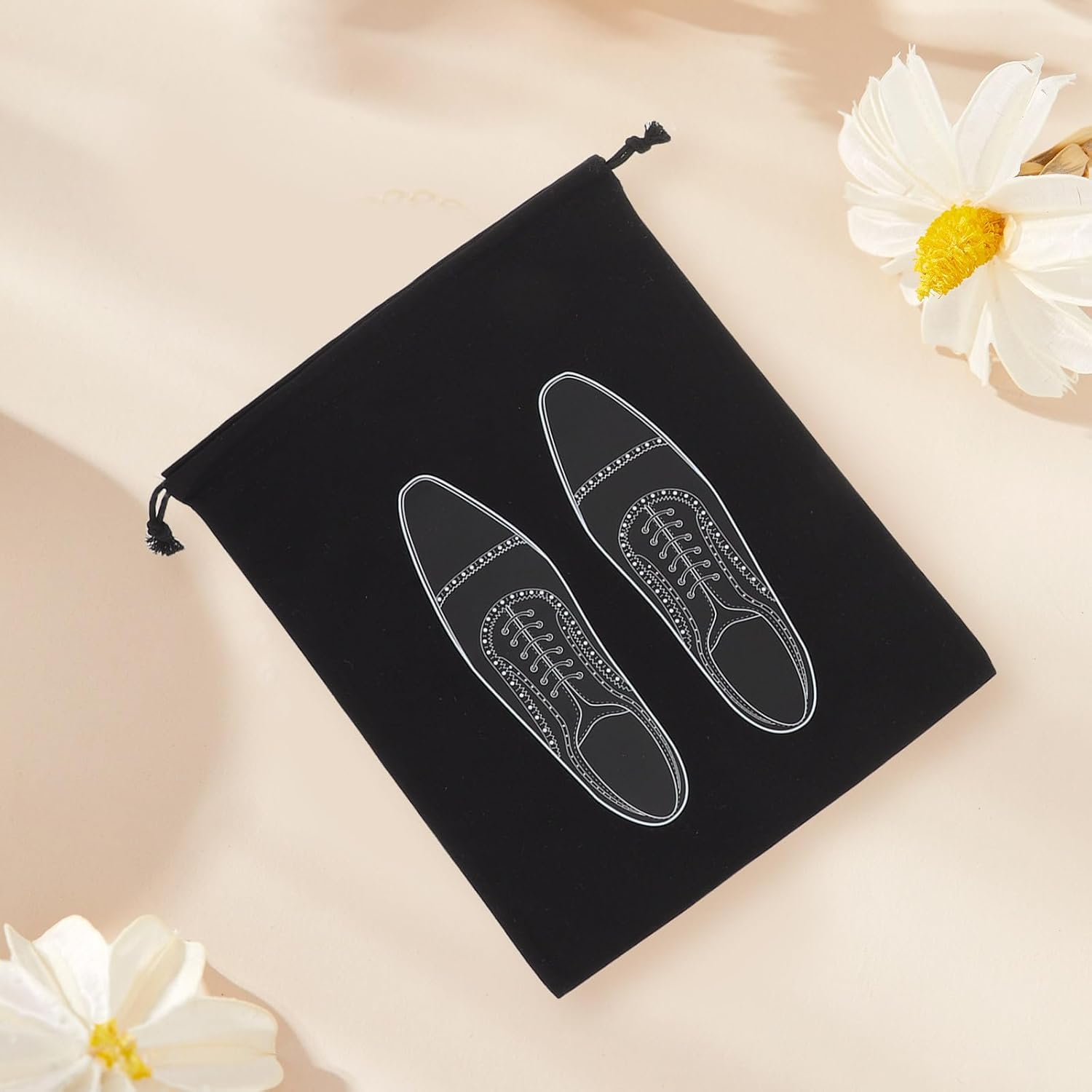 GANAZONO Shoe Packing for Home Drawstring Bags Travel and 2pcs Cotton Storage, Dustproof and Cleanliness-maintaining Shoe Pouch, Minimalist Design Organizer for Men and Women