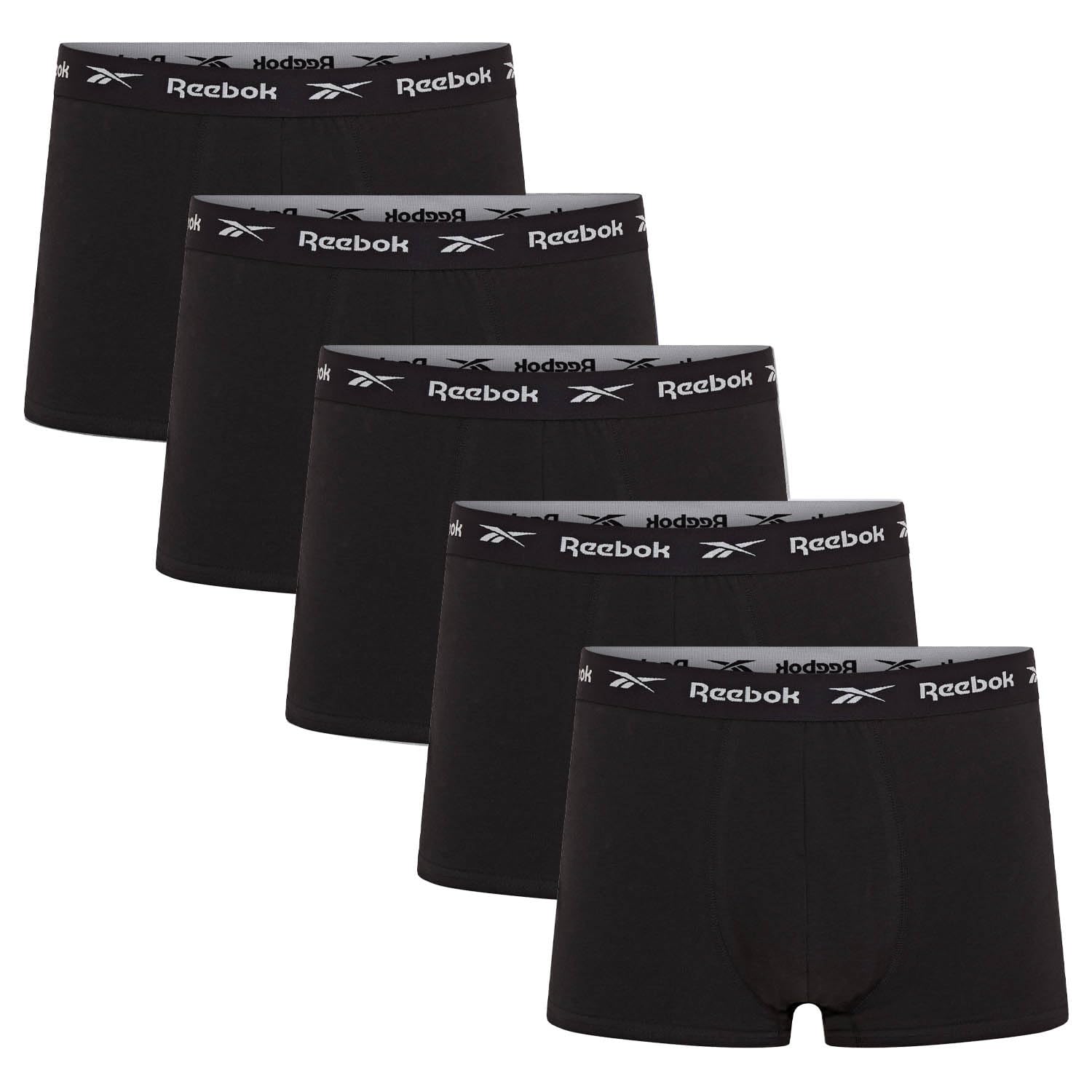 Reebok Men's 5 Pack Trunks - Black - Medium