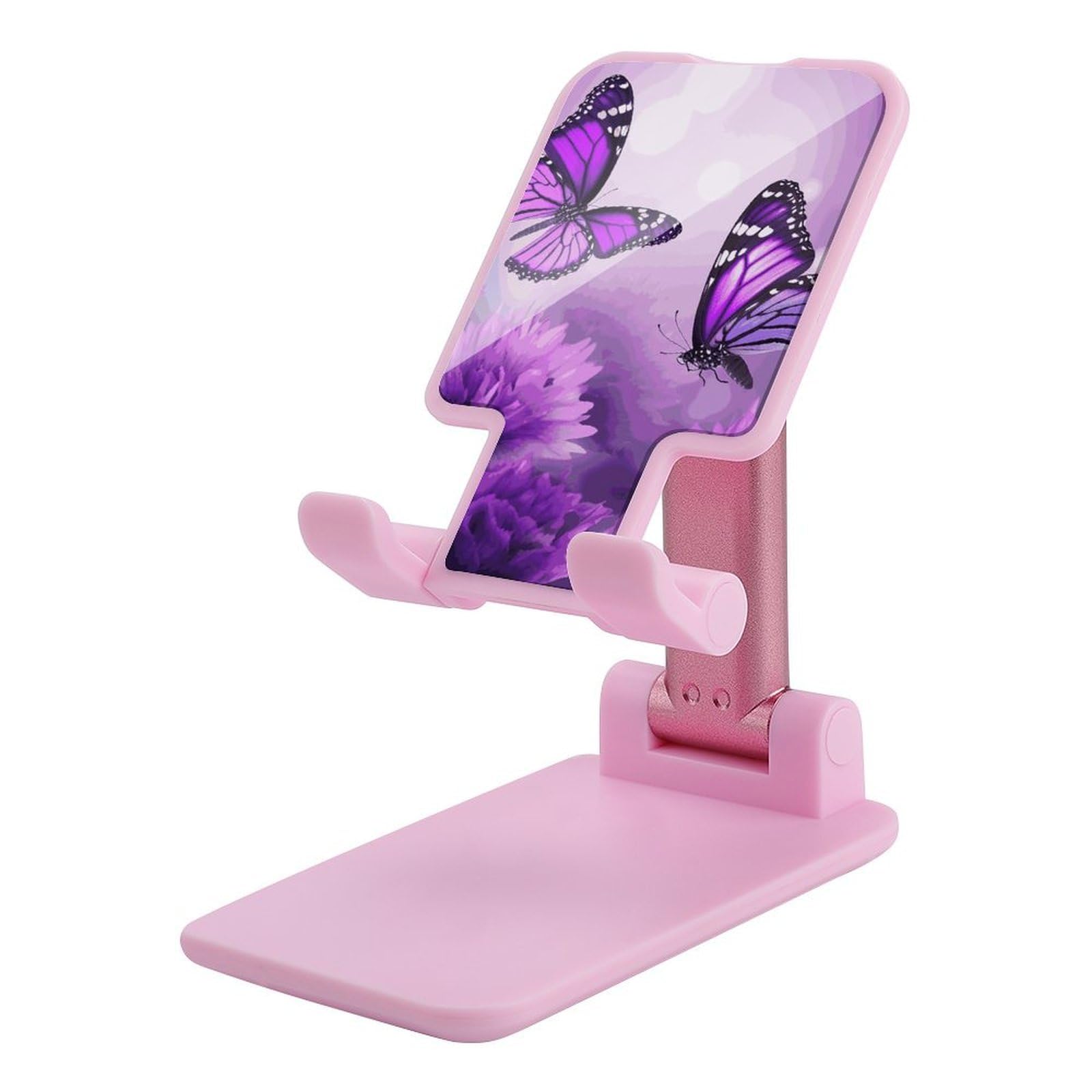 Support téléphone violet pliable et réglable pour bureau