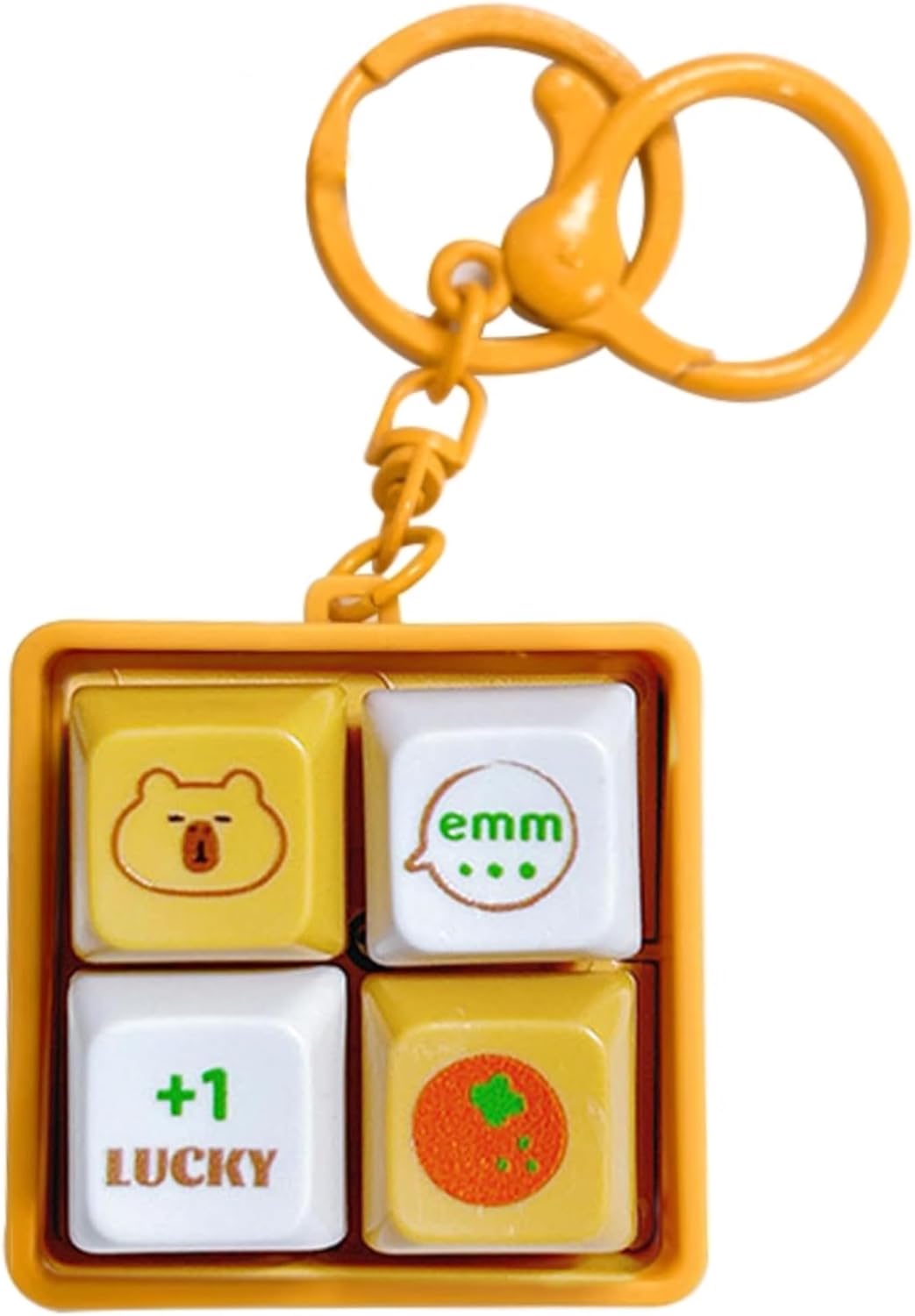 Capybara Keyboard Fidget Toys Finger Fidget Clicker Keychain with Light & Sound, Capybara Charm Keychain for Men Women's Handbags, Backpacks and Purses (Lucky 16)