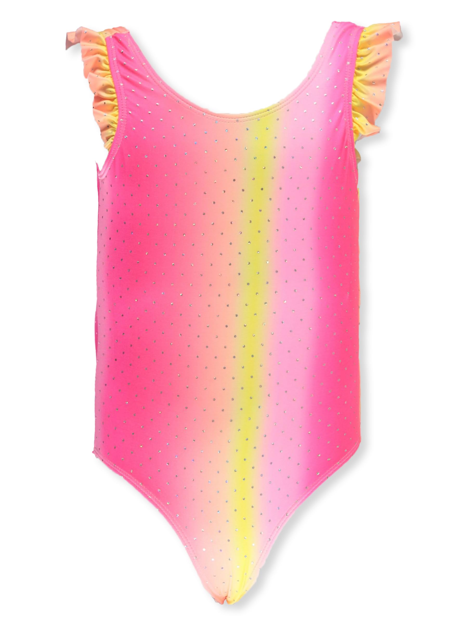 Speedo Girls' Shimmer Color Block One Piece Swimsuit (Big Kid) Scuba Blue, 14