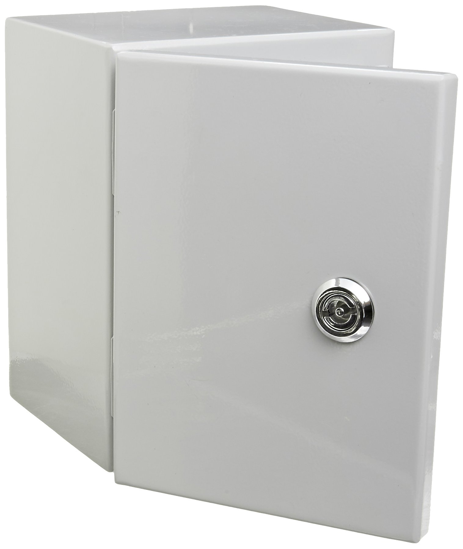 BUD Industries Series SNB Steel NEMA 4 Sheet Metal Box with Mounting Bracket, 5-29/32" Width x 7-55/64" Height x 5-29/32" Depth, Smooth Gray Finish-picture-12