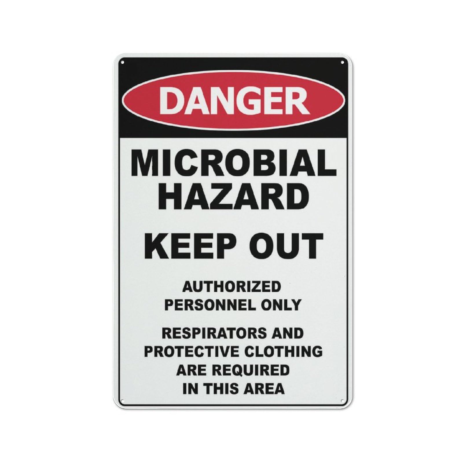 Danger Microbial Hazard Keep Out Sign For House 12"" X 8"" Yard Sign, Premium Aluminum, Sun-Proof, Rust-Free