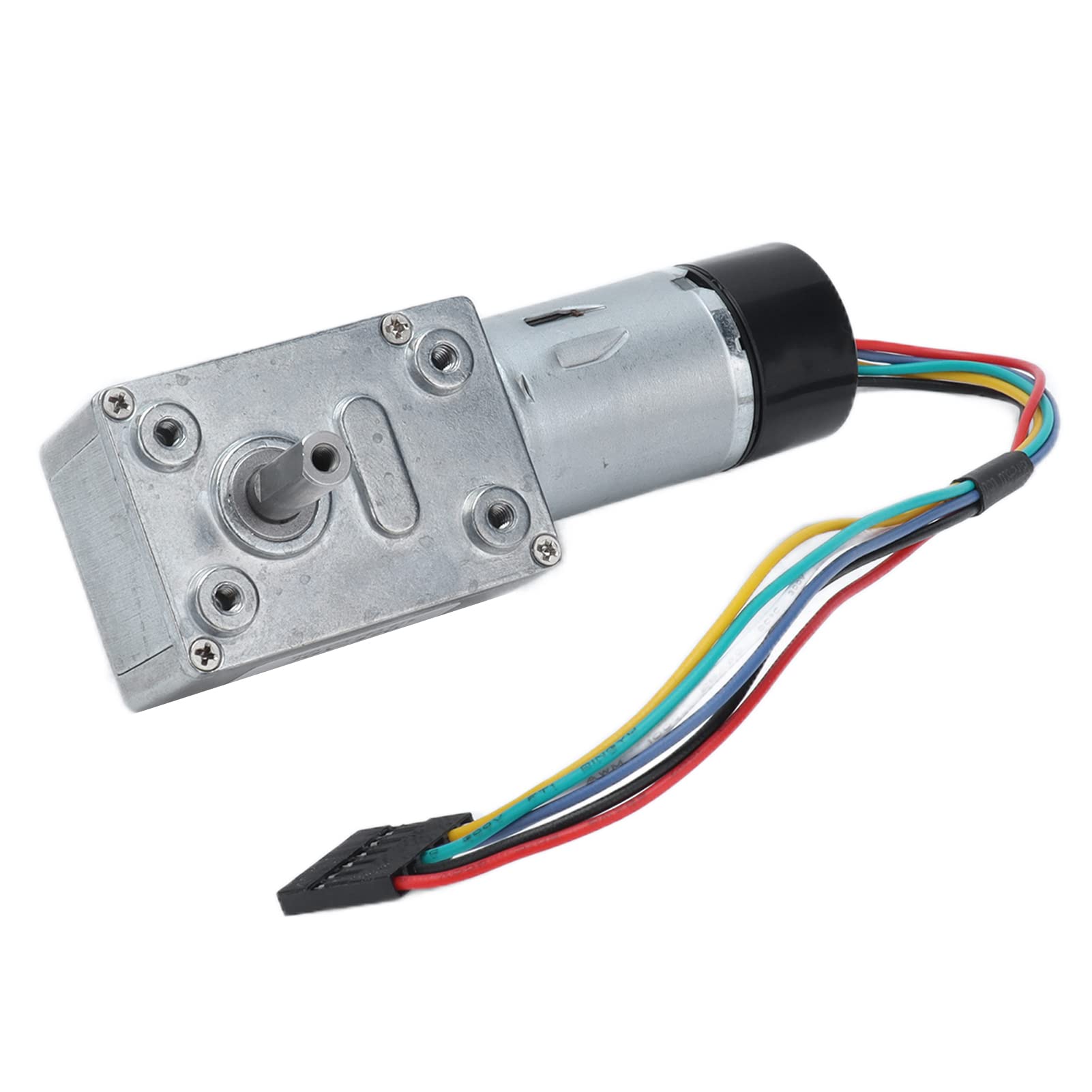 JGY 370 DC Worm Gear Motor Gear Motor with Encoder Biaxial 14mm Output Shaft DC 24V for Industrial Drive Device (23RPM)