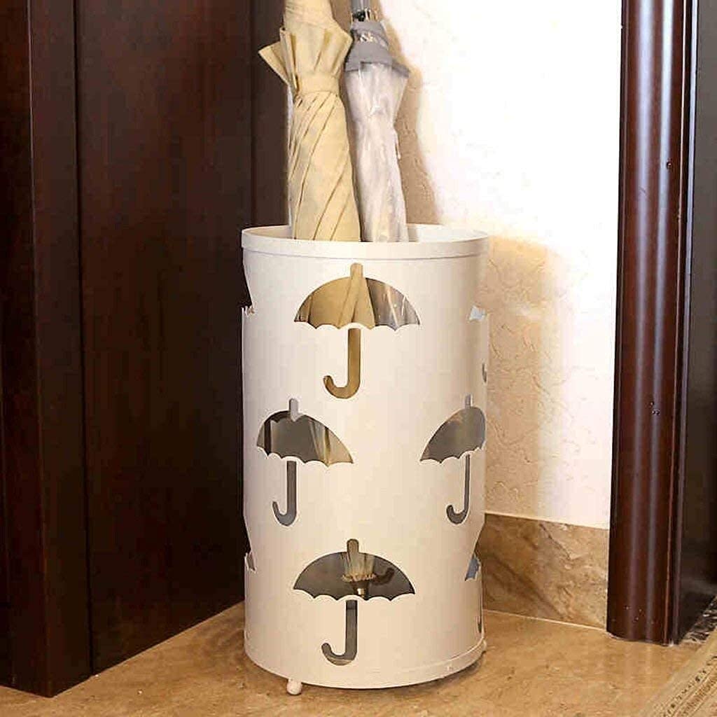 HYLYGFH Iron Patio Umbrella Stand - Durable Barrel Storage Rack for Umbrellas - Stylish Outdoor Umbrella Holder - Stable & Weather-Resistant Umbrella Storage Solution