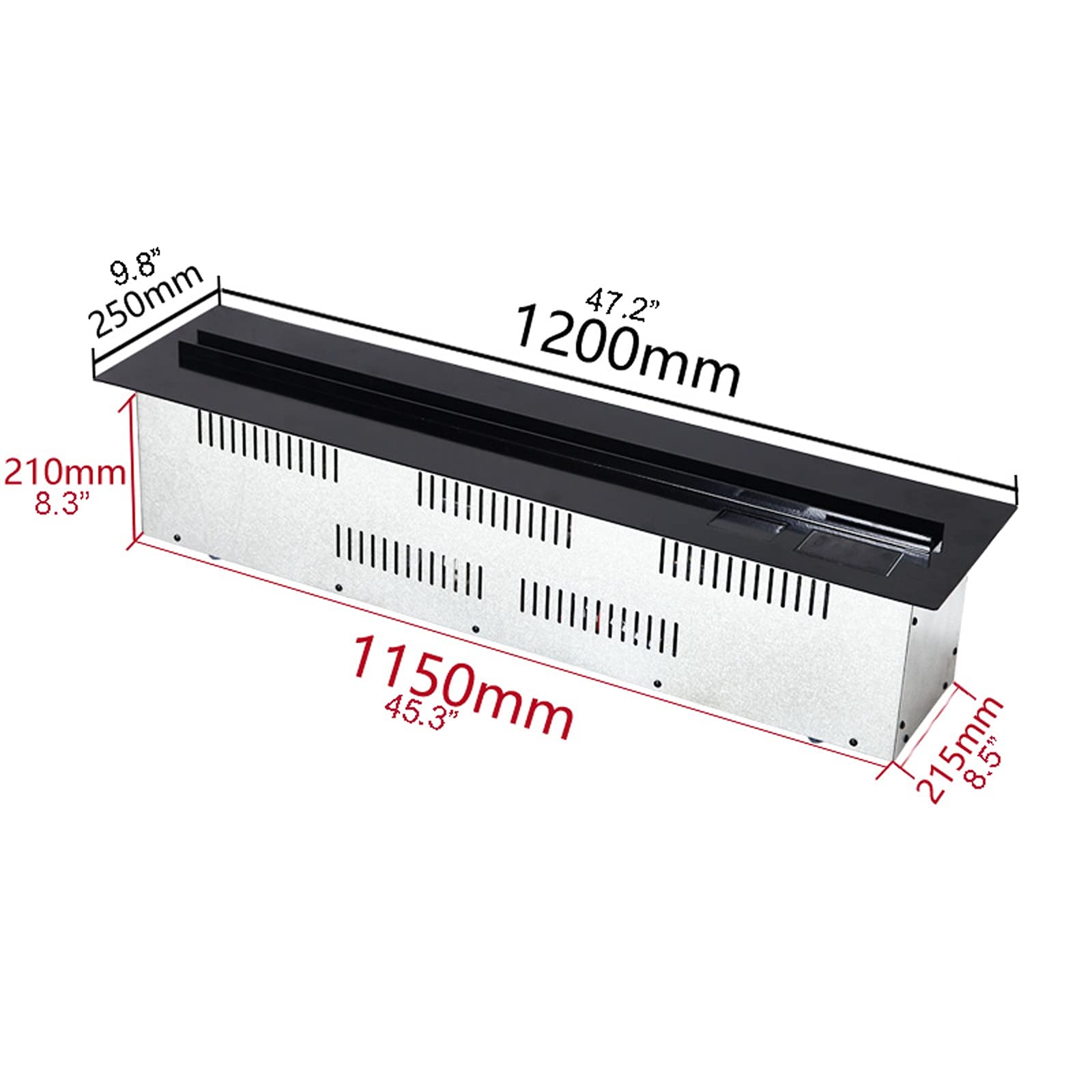 Caminetto Elettrico 39.4 "/47.2" Camino elettrico Camino ultra-sottile Pannello da incasso a fiamma Fiamma del telecomando Caminetto con touch screen LCD e telecomando for casa e ufficio Camino Decora