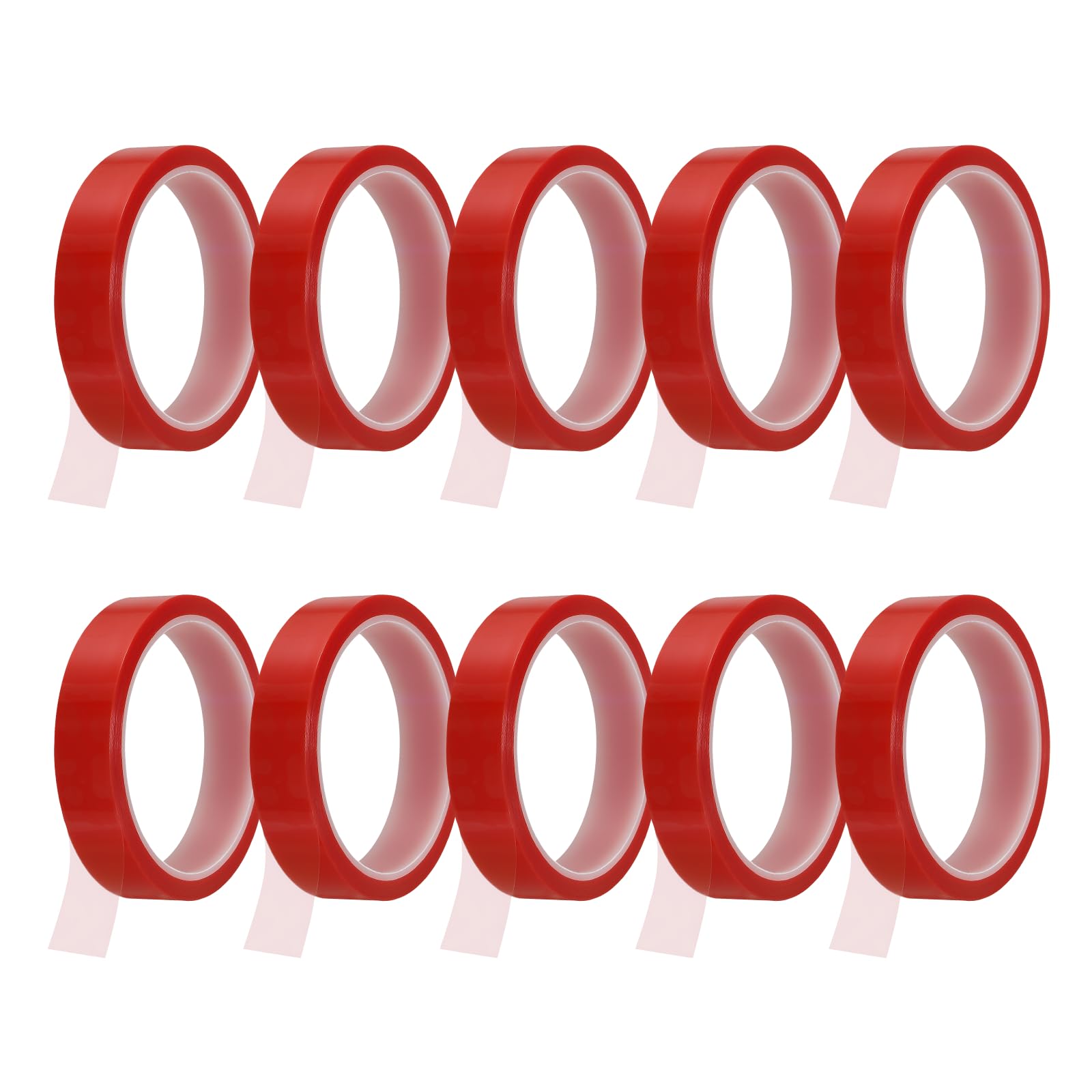 sourcing map 10 Rolls Heat Tape, 20mm x 33m(108FT) No Residue High-Temperature Resistant Tape Heat Transfer Tape for Sublimation Electronics 3D Printing Soldering, Red — image 1