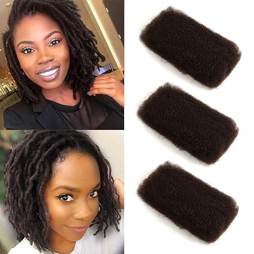 Miniatura 8 de DÉBUT Extensiones de cabello 100% humano afro a granel, 3 paquetes de 5.29 oz, extensiones de cabello rizado afro apretado a granel para