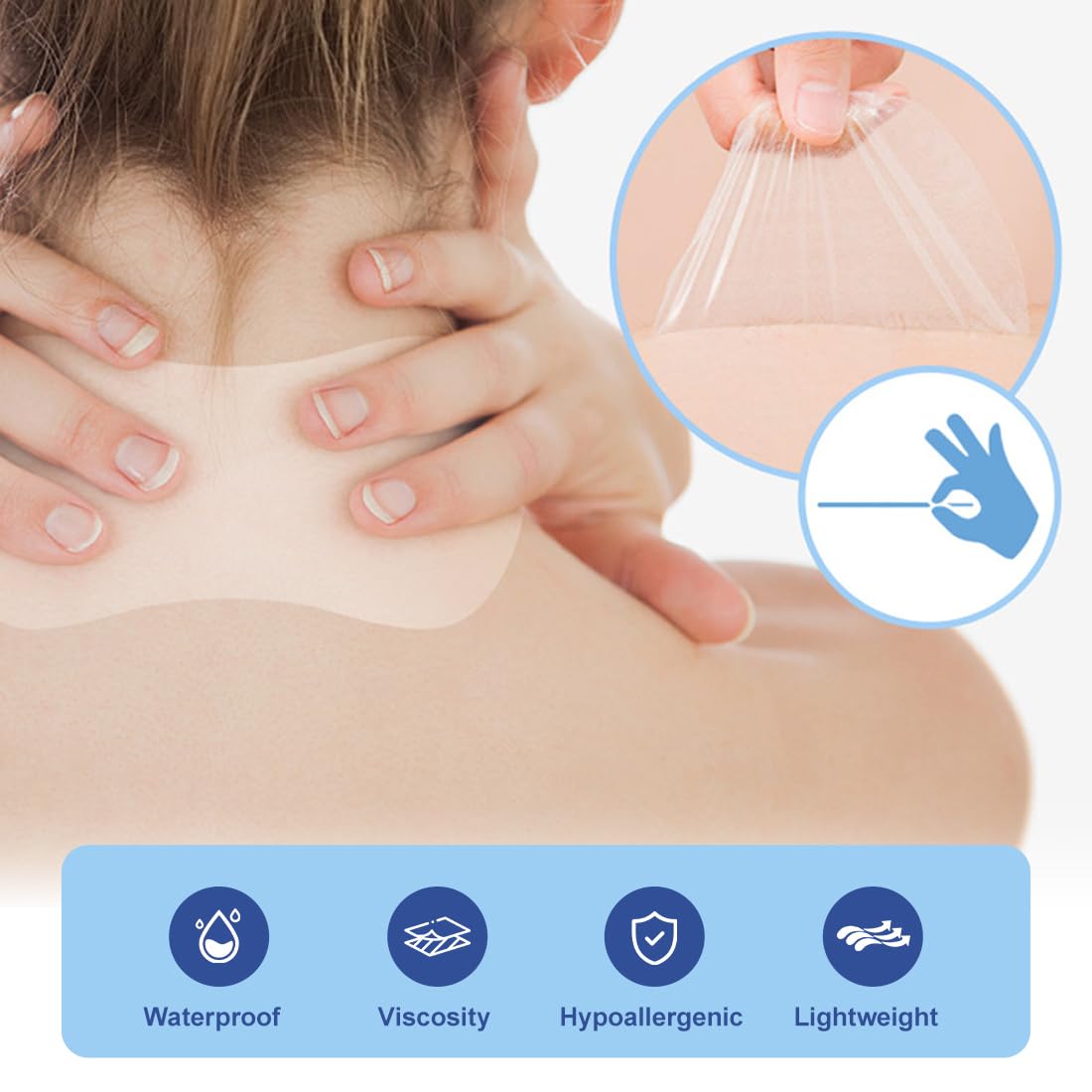 20 Pezzi Nastro Lifting Invisibile per Collo, Effetto Lifting Immediato, Impermeabile e a Lunga Durata