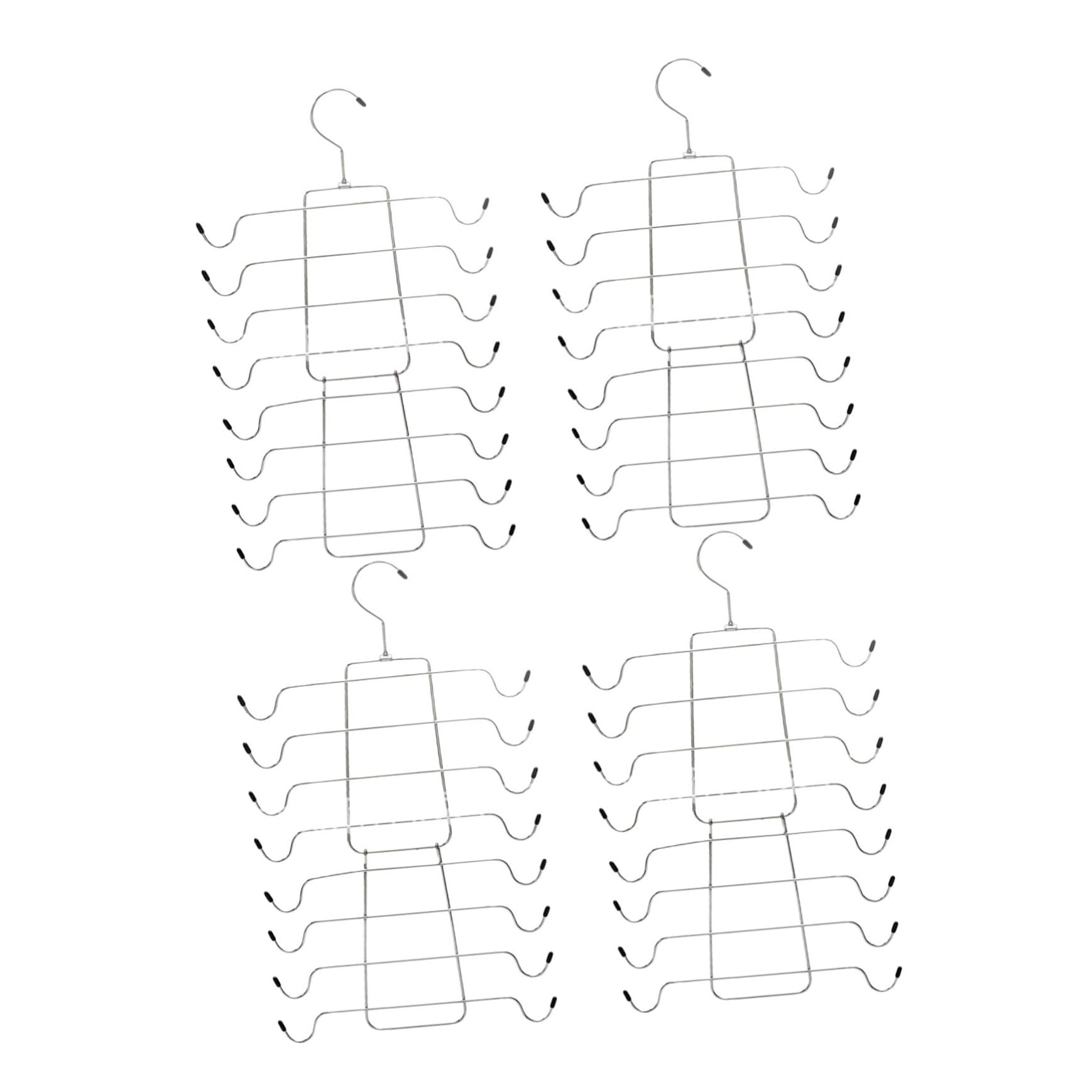 LABRIMP 4 Stück Platzsparende Faltbare Metall-BH-aufbewahrungshänger mit Drehbarem Haken Robuster Bügel für BHS Tanktops Camisoles und Badeanzüge Eleganter Silberner Schrank-Organizer