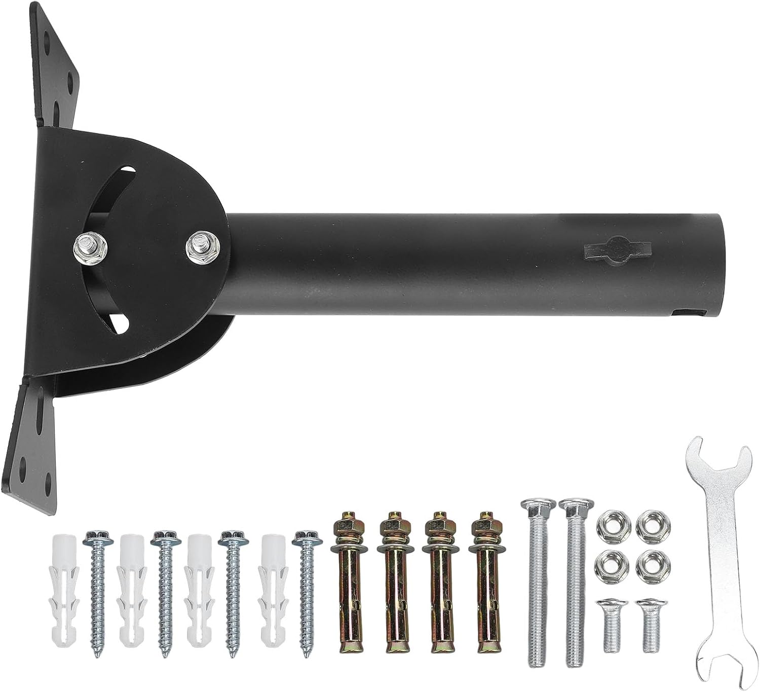 Eujgoov Outdoor Stainless Steel Adjustable Antenna Mount Pole Bracket for Wall Eave Roof, Easy Installation for Home Satellite TV Reception (Straight)