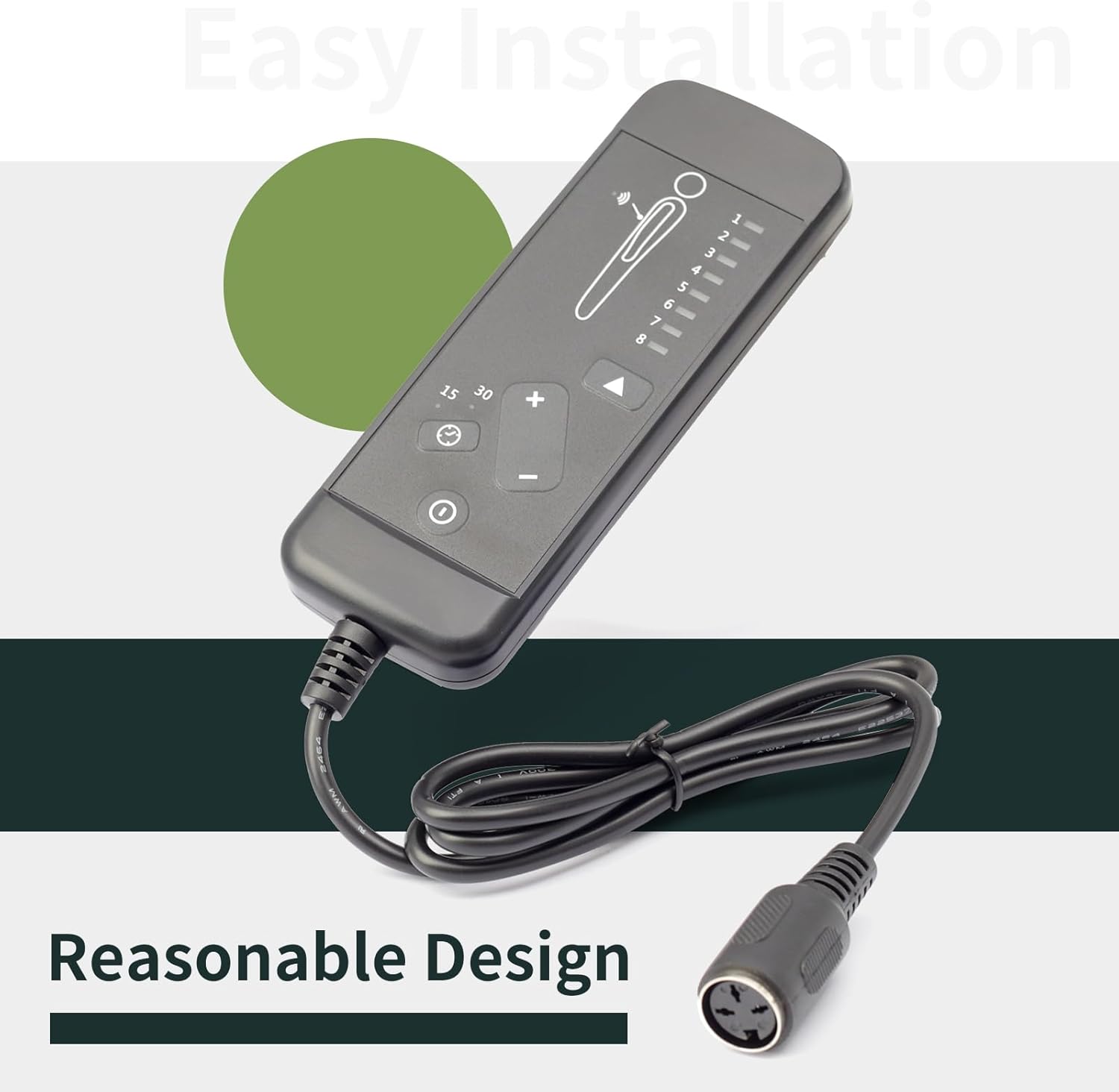 3 Pin Replacement Vibration Massage Remote Handset Controller for Recliner Lift Chair, Massage Remote Controller for 8 Massage Mode 5 Massage Intensity 15min/30min Timer, black