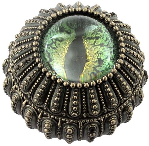 Boîte à bijoux oursin dragon eye bronze, coffret de rangement et décoration fantastique