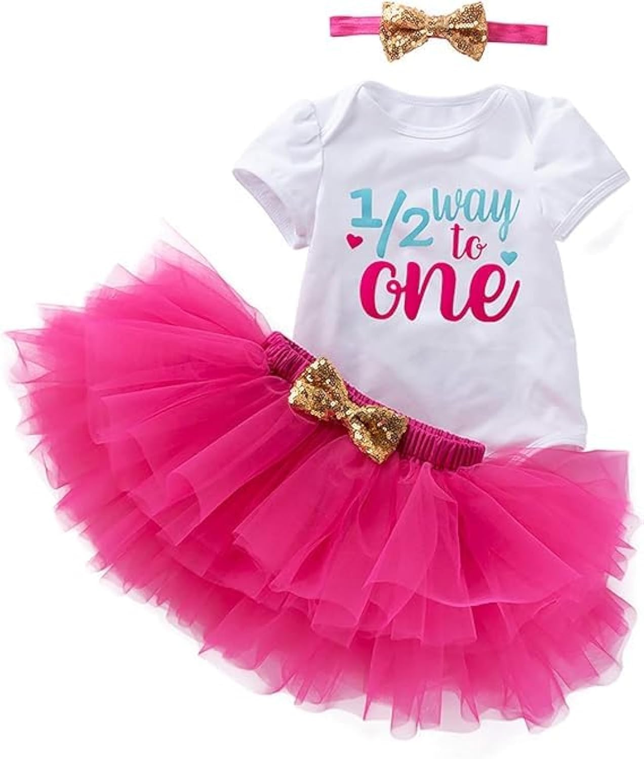 Baby Girls 1/2 Birthday Party Dress Cake Smash Party Wear for Birthday Party Birthday Gift Baby Clothes Daily