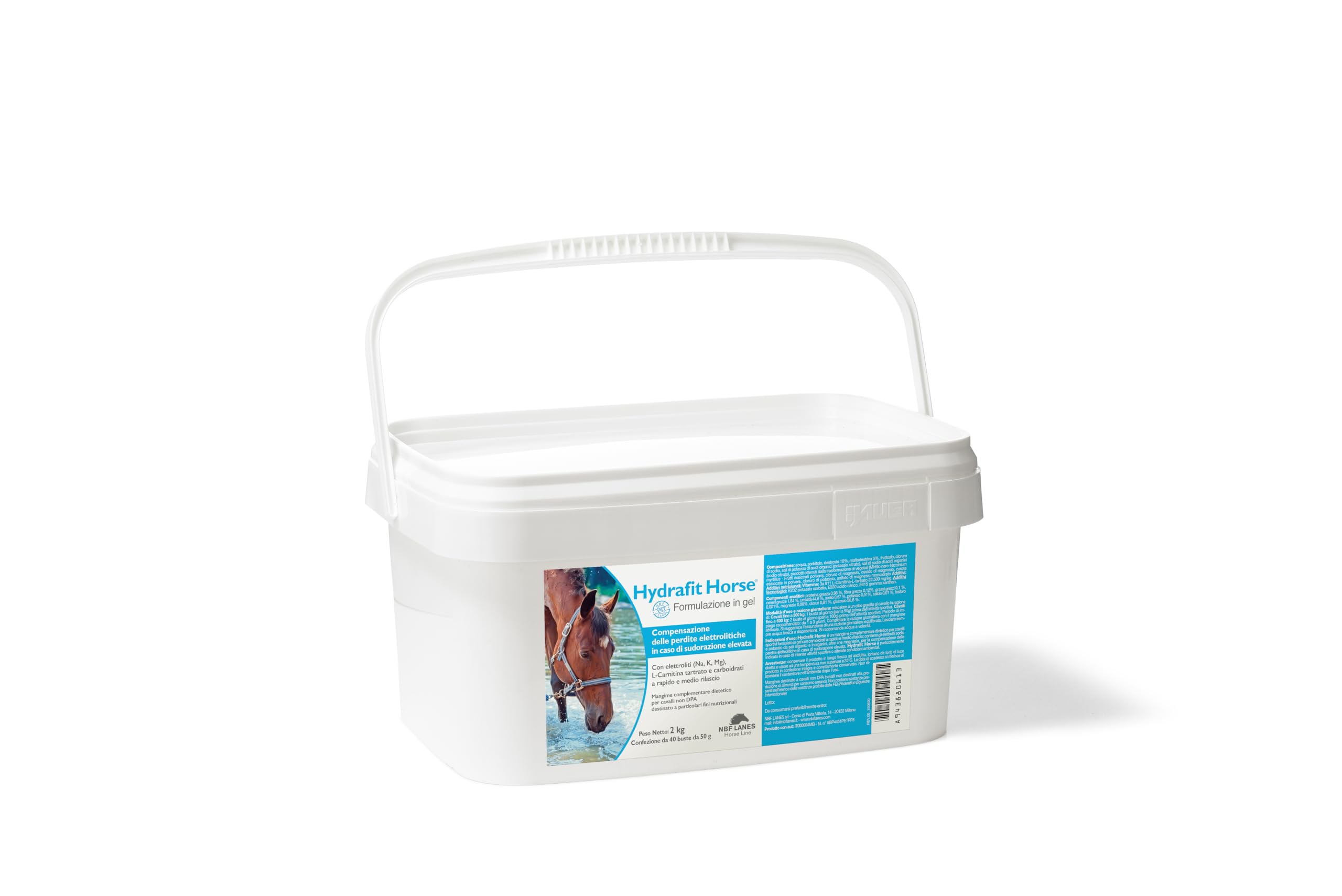 NBF Lanes | Hydrafit Horse - Reintegro Elettroliti per Cavalli con L-Carnitina e Carboidrati a Rilascio Rapido
