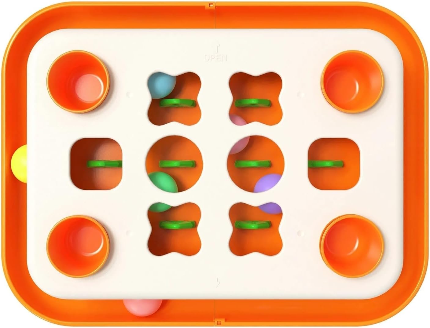 Level 2 Cat Puzzle Toy, Slow Food Dispenser Feeder with Balls and Treasure Box Interactive Game