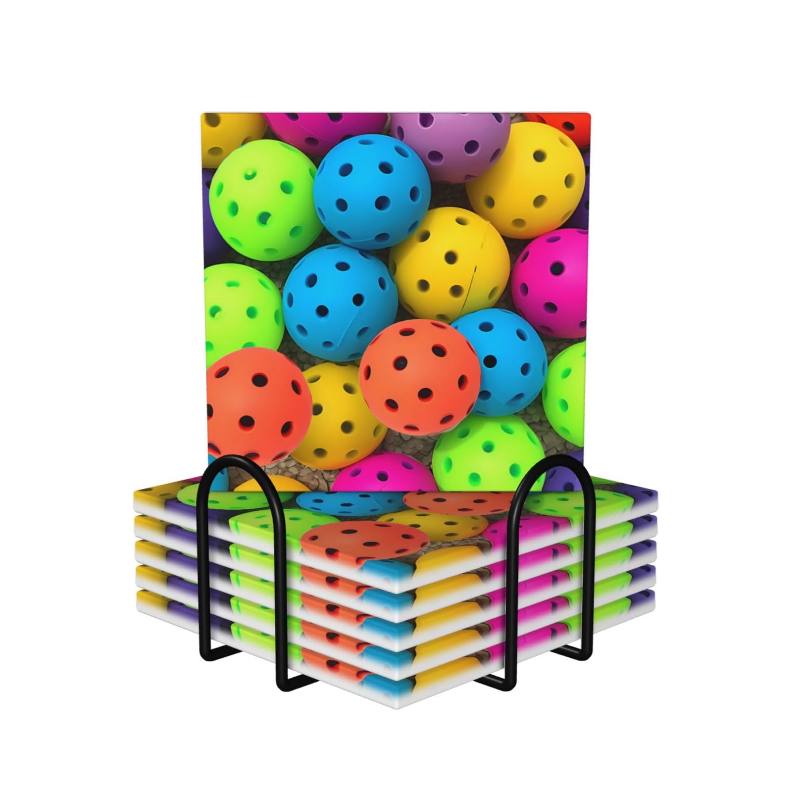 Dessous de verre pickleball haut de gamme céramique absorbante et liège lot