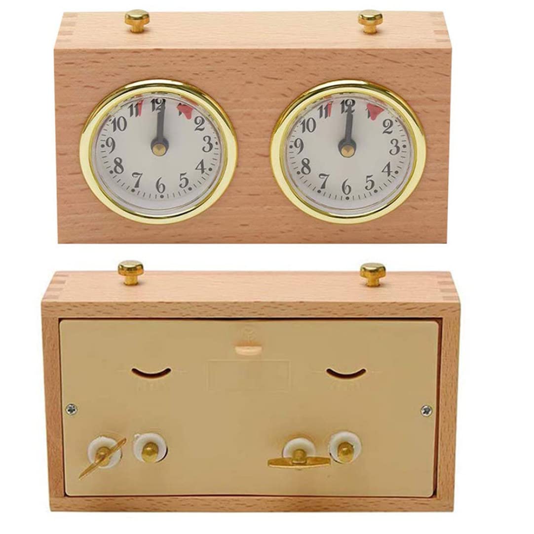 Timer per scacchi, orologio analogico in legno, timer meccanico, conto alla rovescia per competizioni
