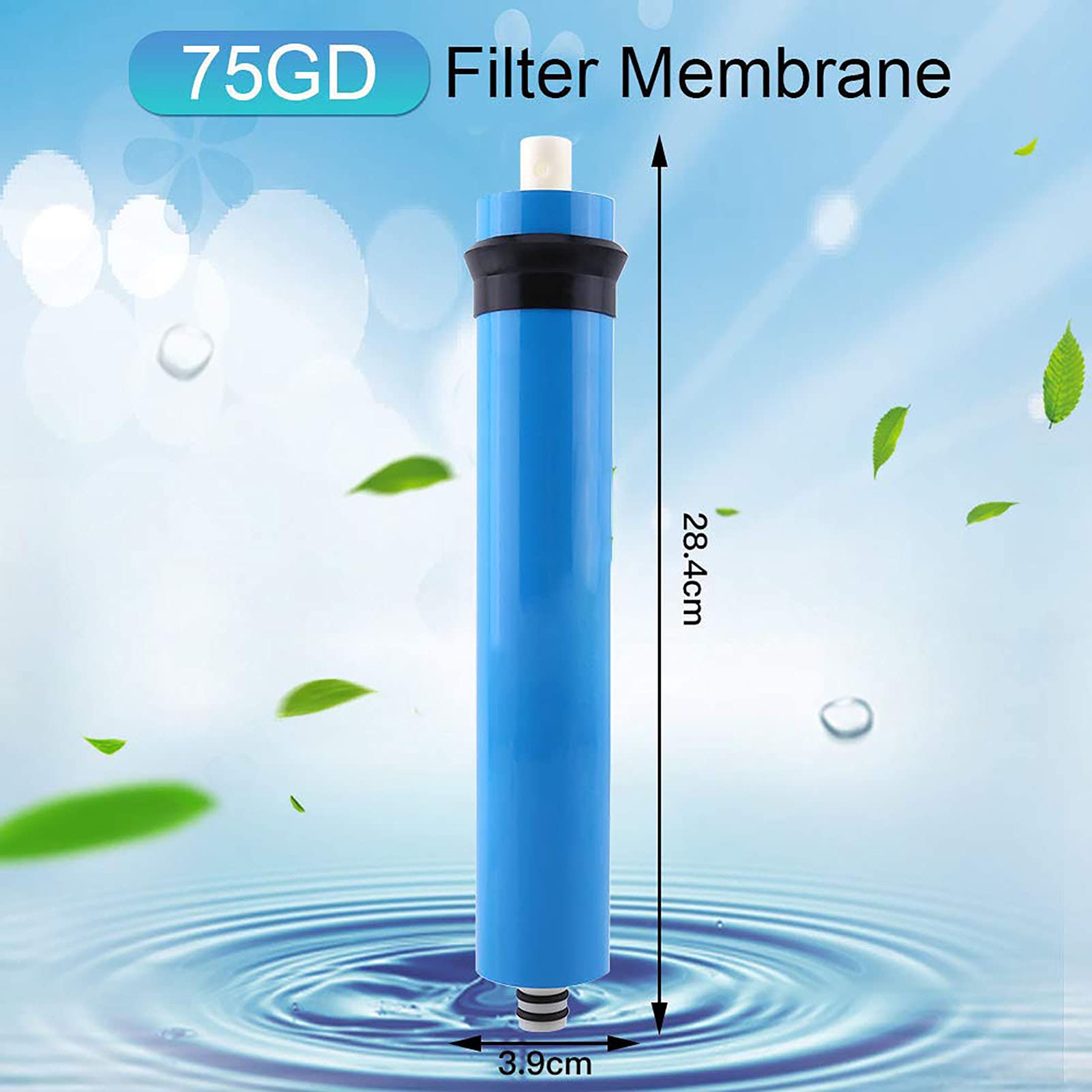 Membrana Odwróconej Osmozy Uniwersalna Wymiana Filtra Membranowego RO, Wymiana Wkładu Filtra Wody, Pasuje Do Domowego Oczyszczacza Filtra Wody,Blue,400G(3012)