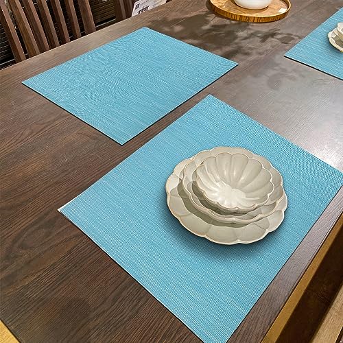 homEdge PVC Placemat, 4 PCS of Non-Slip Heat Resistant Place Mats, Washable Vinyl Placemats, Blue, 45 cm x 30 cm - Image 4