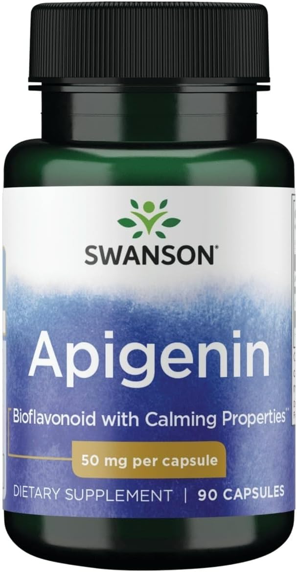 Swanson Apigenin Supplement, 50mg Capsules (90 Count), Helps Promote Sleep, Stress Relief & Overall Men’s Health (Packaging May Vary) Swanson Apigenin Supplement, 50mg Capsules (90 Count), Helps Promote Sleep, Stress Relief & Overall Men’s Health (Packaging May Vary)