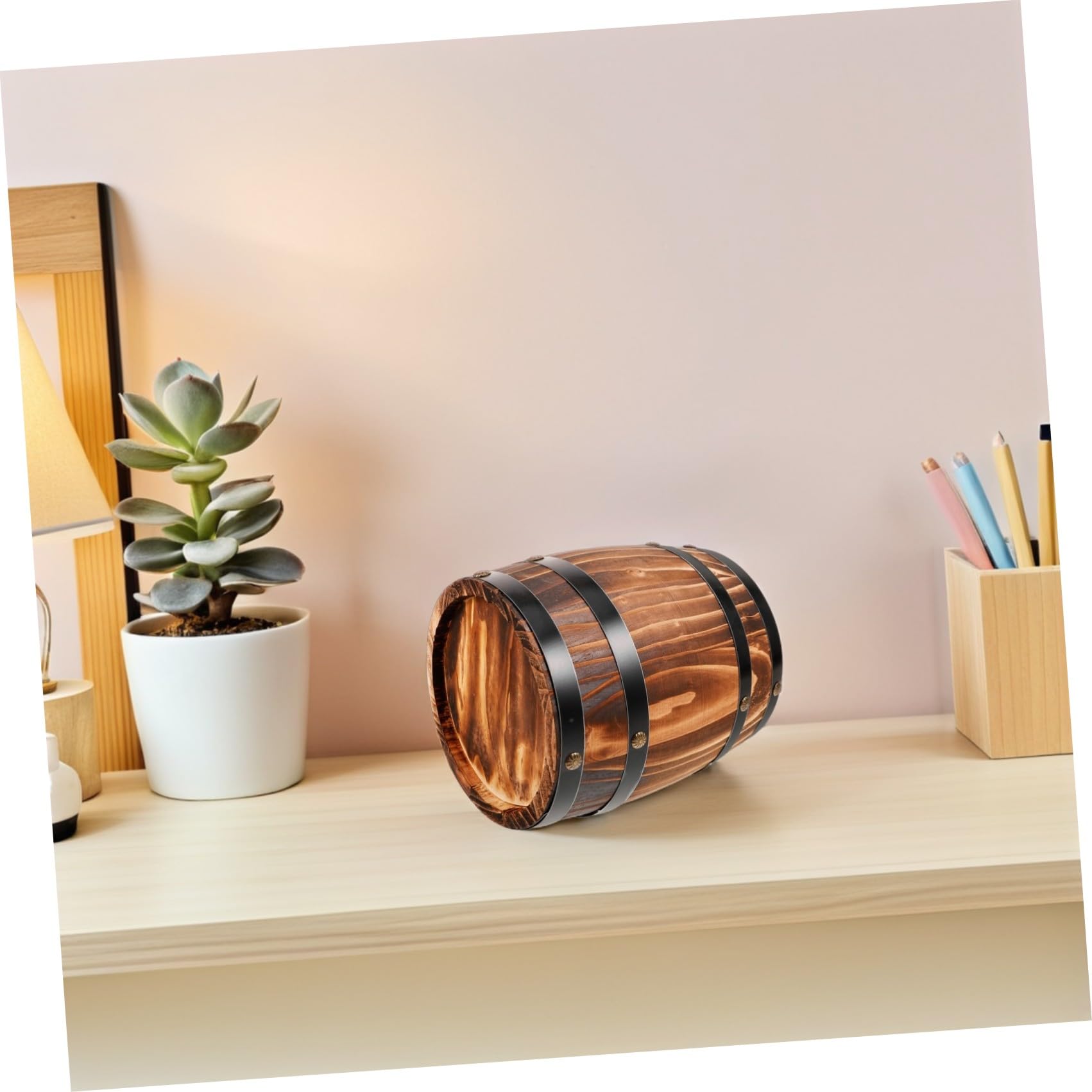 BESPORTBLE 2 Piezas Barril de Vino de Madera Artesanal 8x6 para Bar Retro