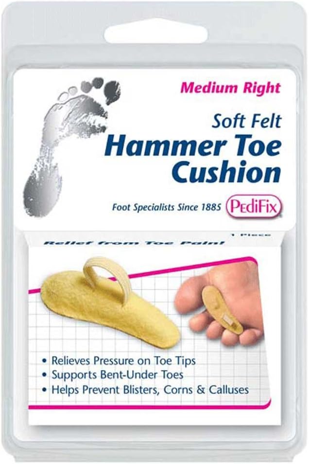 Pedifix Hammer Toe Cushion, Small, Right, (Pack of 2)