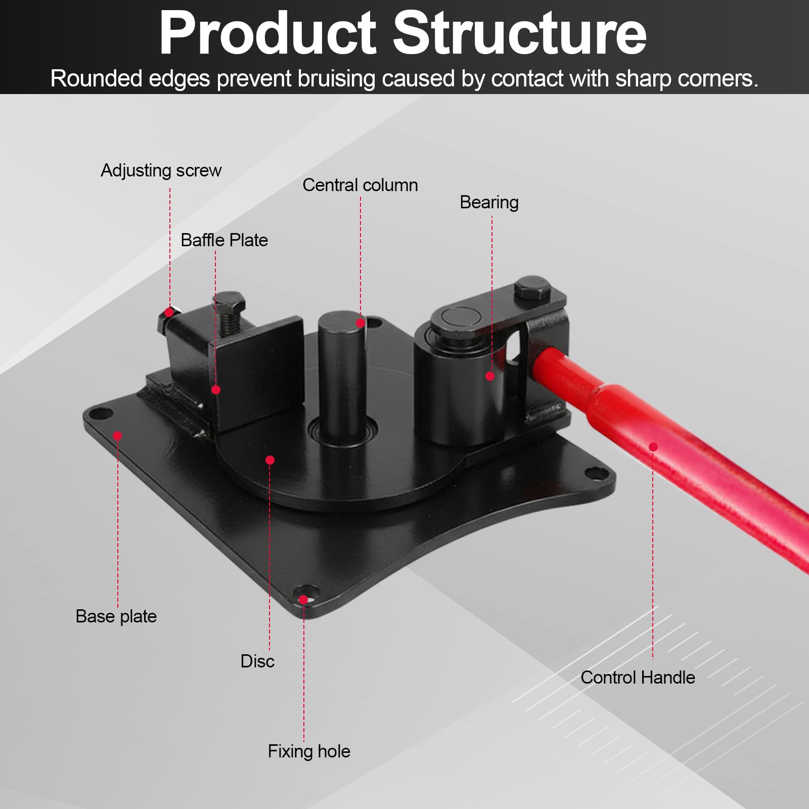 Plieuse manuelle pour acier jusqu'à 16 mm – Design robuste économe en force avec poignée en acier inoxydable, idéal pour plier l'acier rond, l'acier d'armature et l'acier plat (jusqu'à 180°)
