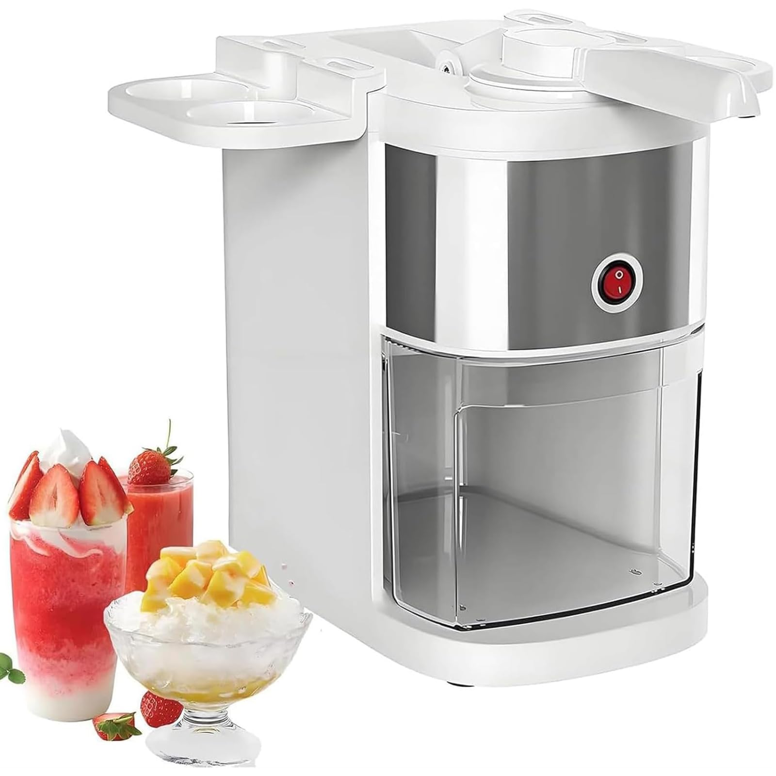 Tritaghiaccio Elettrico 220v 200w, con Lame Professionali in Acciaio Inossidabile, Ideale per Preparare Frullati E Bevande Fredde.