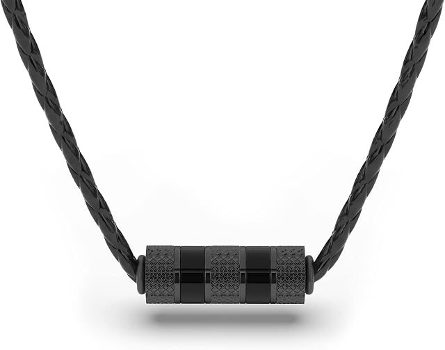 SERASAR - Leather Necklace for Men with Pendant [Solid] - Jewellery Box Included - Gift Idea for Men