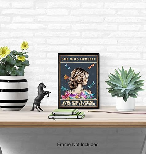 Miniatura 5 de Arte de pared con citas inspiradoras y positivas y decoración - Regalos de aliento para mujeres, adolescentes, niñas - Carteles con dichos