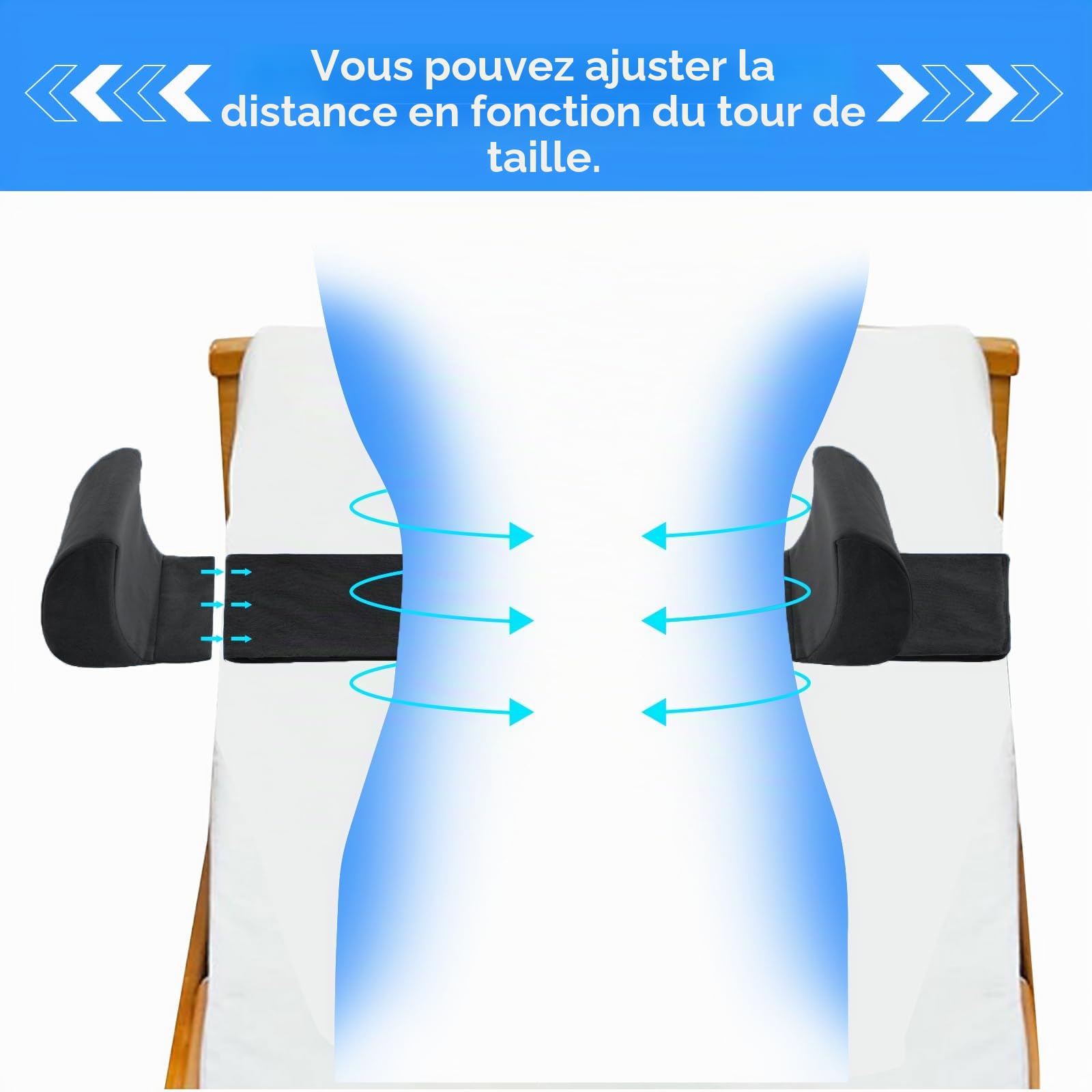 Support Latéral pour Fauteuil Roulant | Coussin de Soutien Latéral pour Fauteuil Roulant | Coussin de Soutien Universel pour Fauteuil Roulant (Noir)