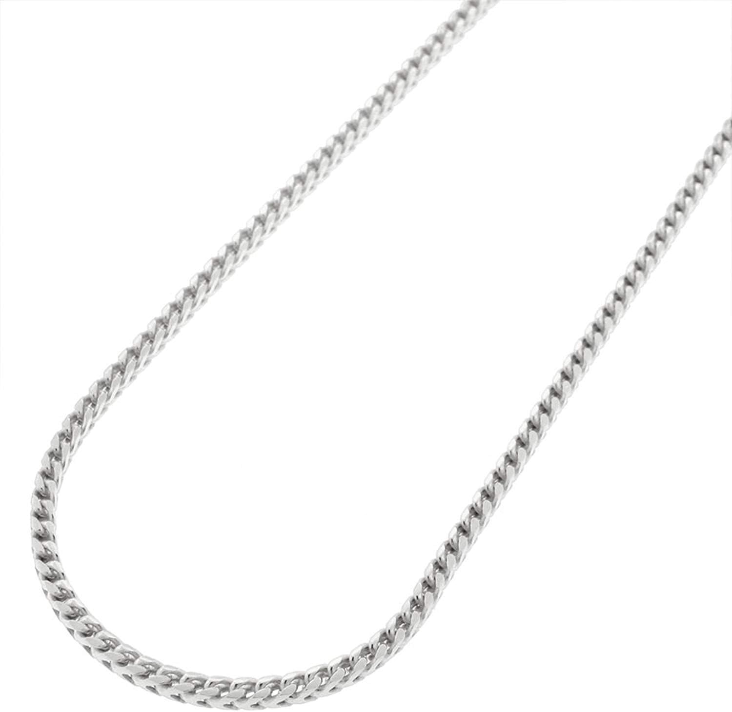 Authentic Solid Sterling Silver Franco Box Link .925 Rhodium Necklace Chains 1MM - 5.5MM, Silver Chain for Men & Women, Made In Italy, Next Level Jewelry