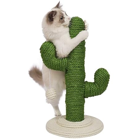 Amazon キャットタワー 猫タワー 猫用 爪とぎ105 58cm サボテン型 ネコポール 麻縄 手巻き 可愛い つめとぎ 猫の木 多頭飼い 組立簡単 子猫から大型猫 58 Na キャットタワー 通販