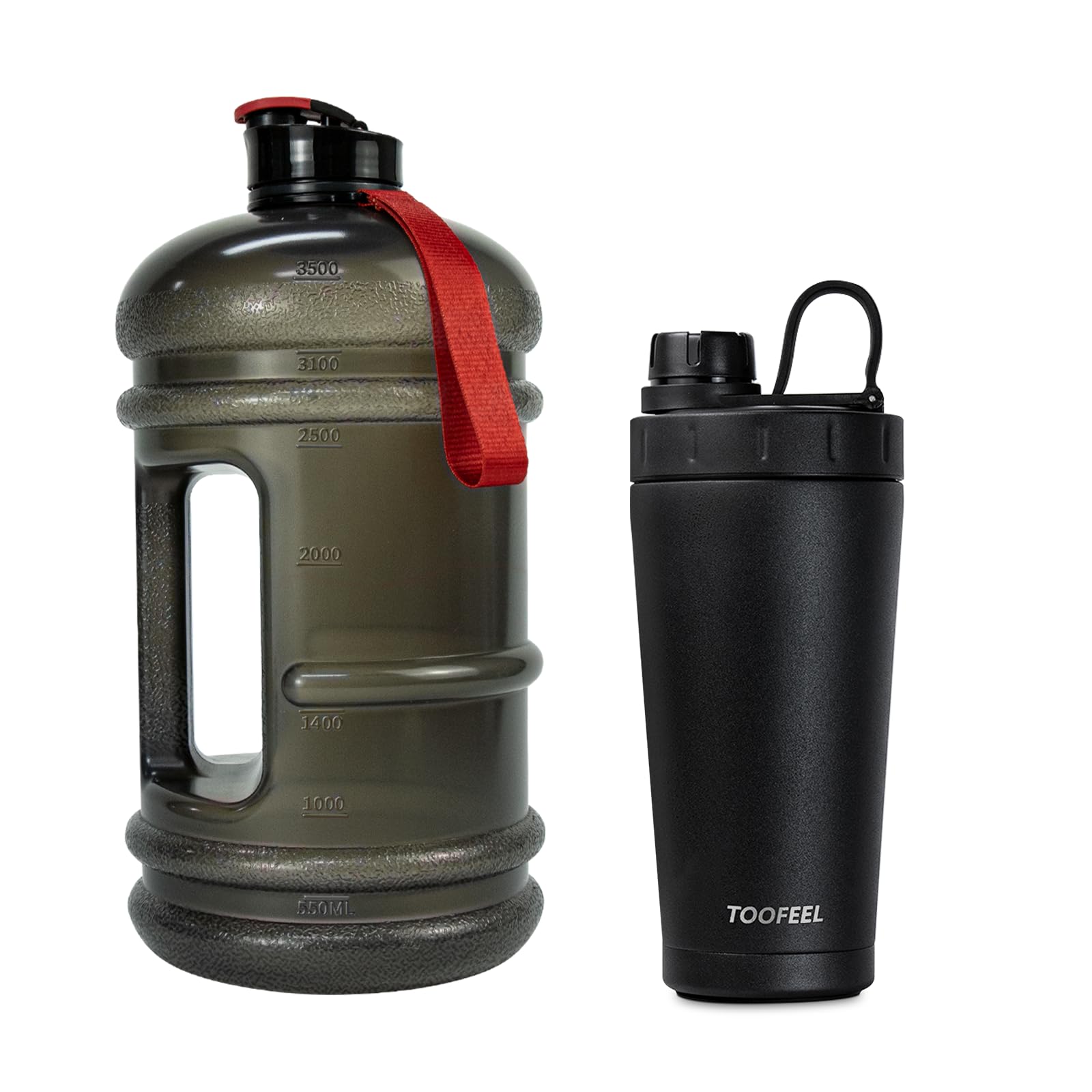 TOOFEEL1 Gallon Water Bottle Bundle with 20 oz Insulated Shaker Bottle