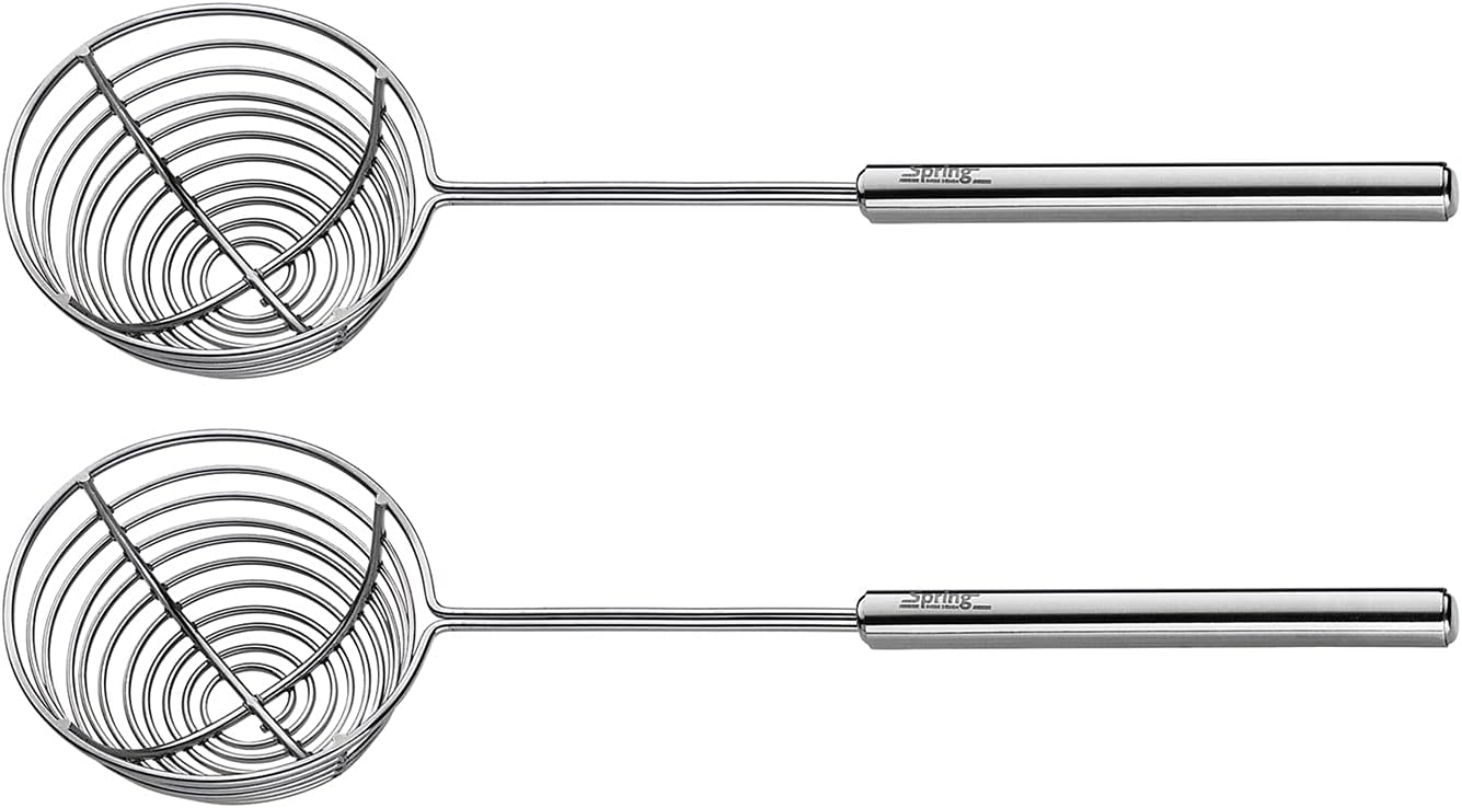 Spring Set of 2 Fondue sieves, Professional, Stainless Steel, Silver, 3.6聽x 11.6聽x 24.2聽cm, Model Number: 2698310602